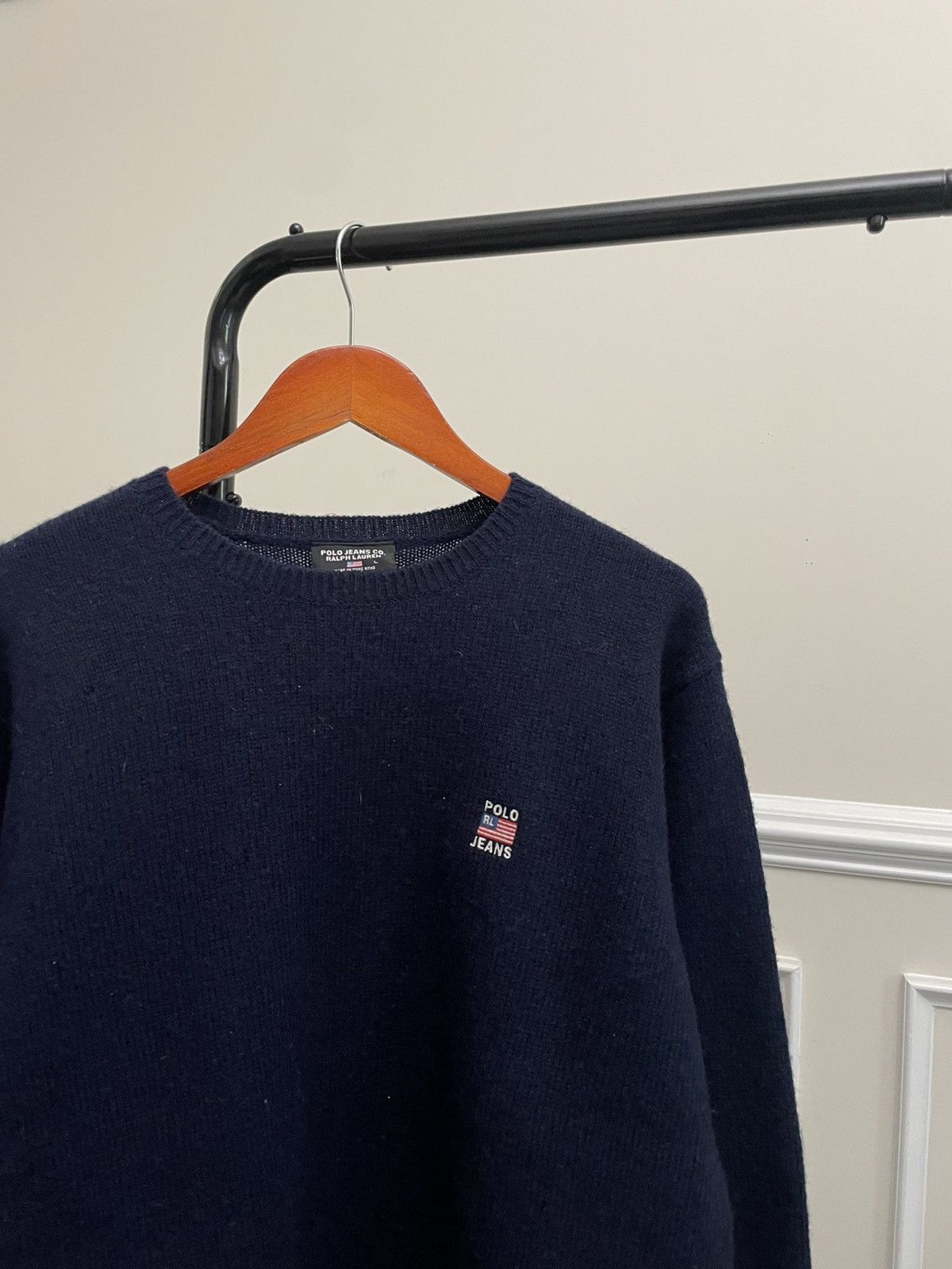 Polo Ralph Lauren Vintage Wool Polo Jeans RL Minimal Sweater Flag Our Legacy Size US L / EU 52-54 / 3 - 1 Thumbnail