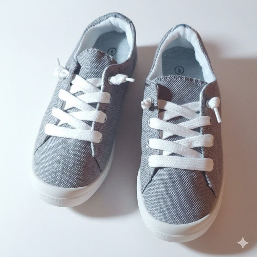 Other Forever Link Size 6 Canvas Slip On Sneakers Grey Gray Memory Size US 6 / IT 36 - 5 Thumbnail