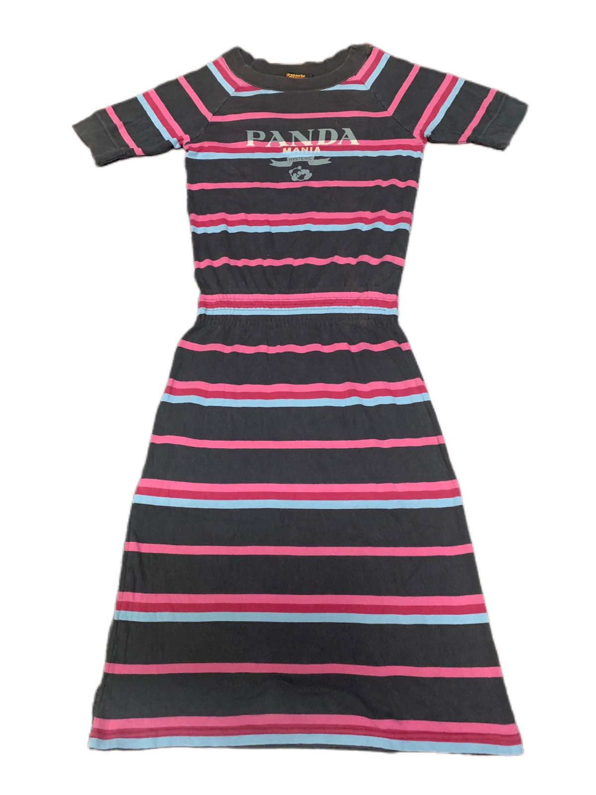 image of Avant Garde x Hysteric Glamour Panda Mania Dresses Stripe in Gray/Pink, Women's (Size Small)