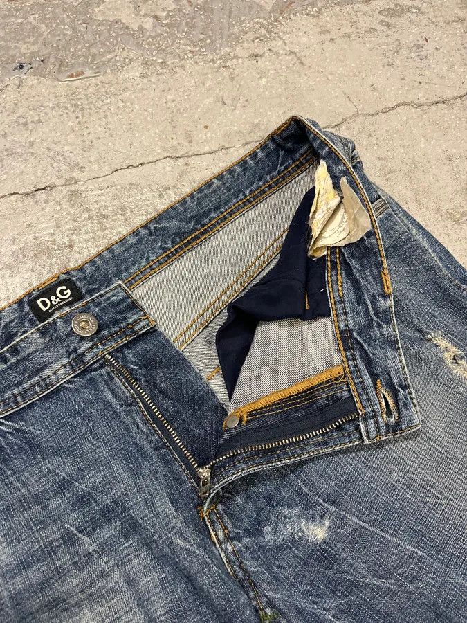 Dolce & Gabbana 2000s Dolce & Gabbana Blue Distressed Denim Jeans Size US 34 / EU 50 - 8 Thumbnail