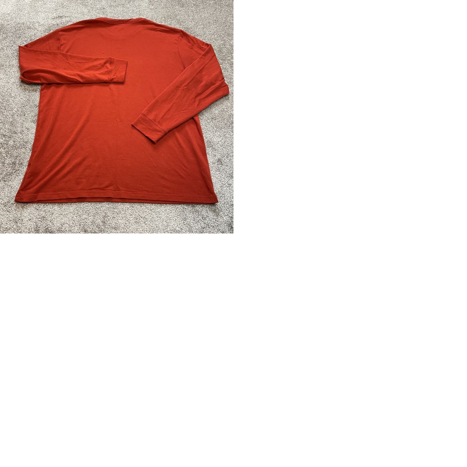 George George Shirt Mens XL Orange Long Sleeve Crew Neck Solid Adult T-Shirt Size US XL / EU 56 / 4 - 9 Thumbnail