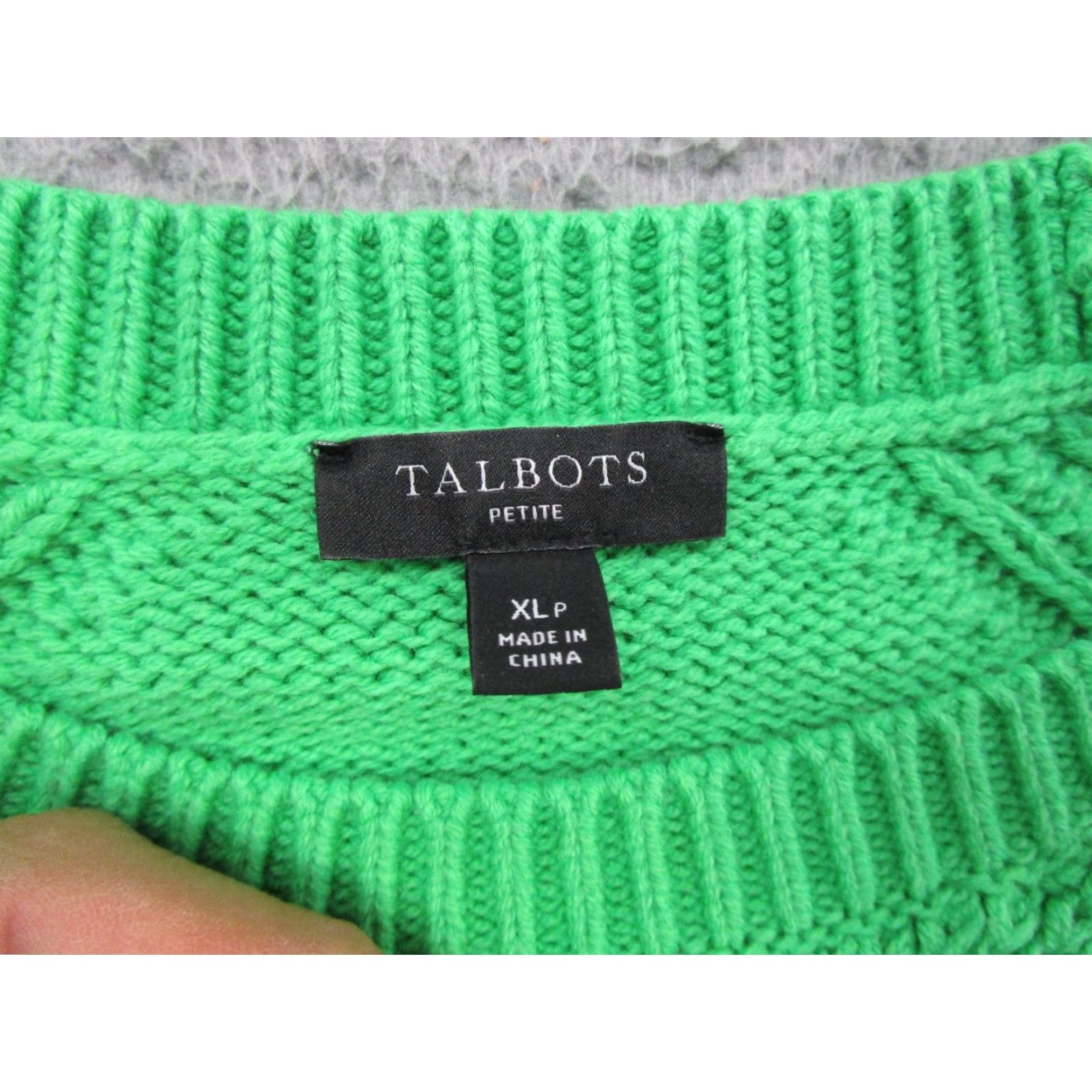 Talbots VINTAGE Talbots Argyle Textured Knit Green Pullover Sweater Women's Petite XL Heavy Size XL / US 12-14 / IT 48-50 - 2 Thumbnail