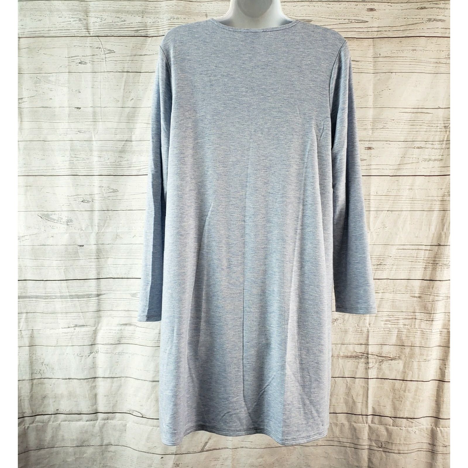 Vintage PureJill Womens Luxe Tencel Tunic Dress Sz Medium Blue Long Sleeve Pockets Shirt Dress Womens Medium Blue 90s? Size M / US 6-8 / IT 42-44 - 4 Thumbnail