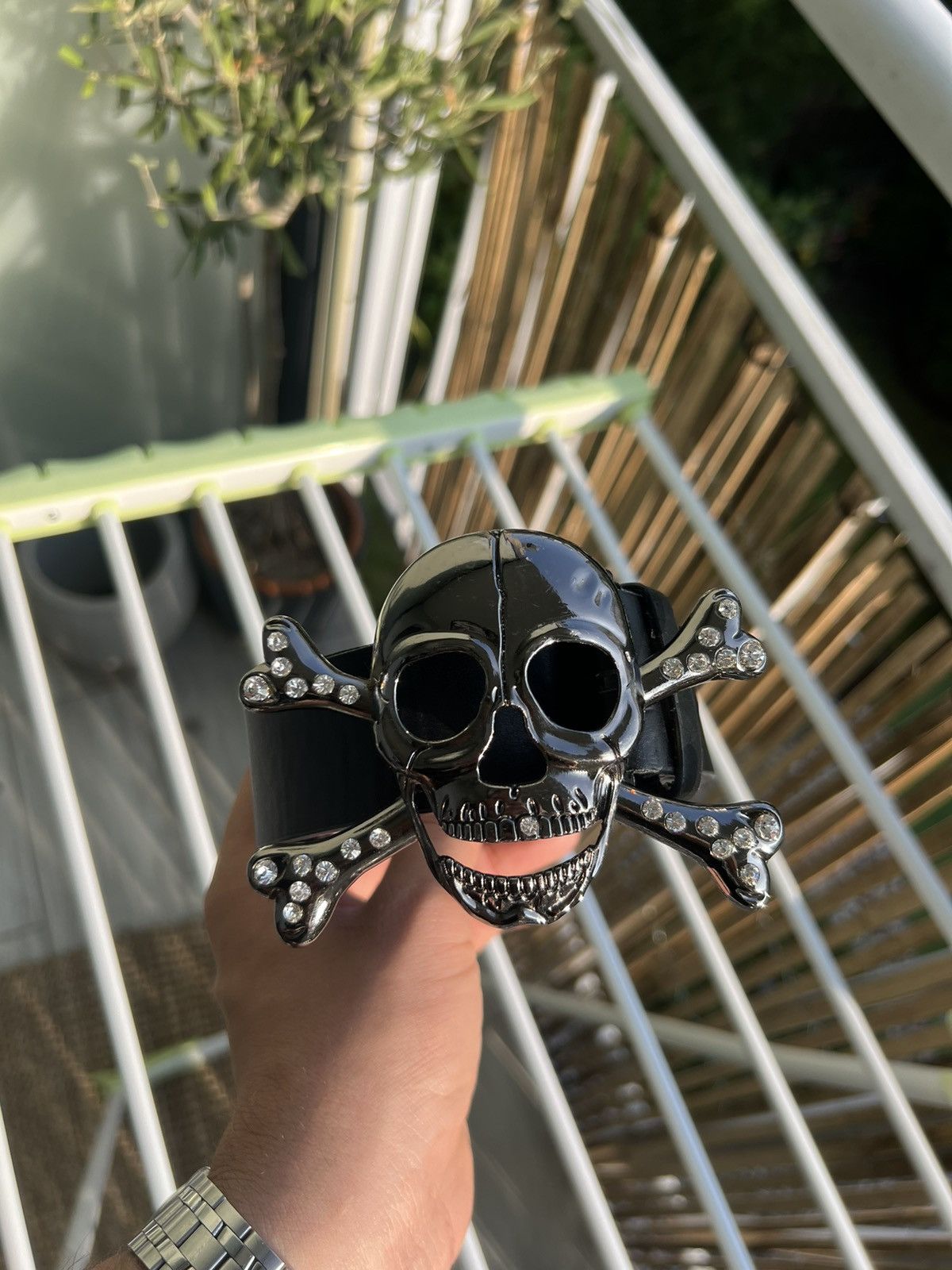 Other Vintage Y2K skull logo buckle belt 115cm avantgarde skate