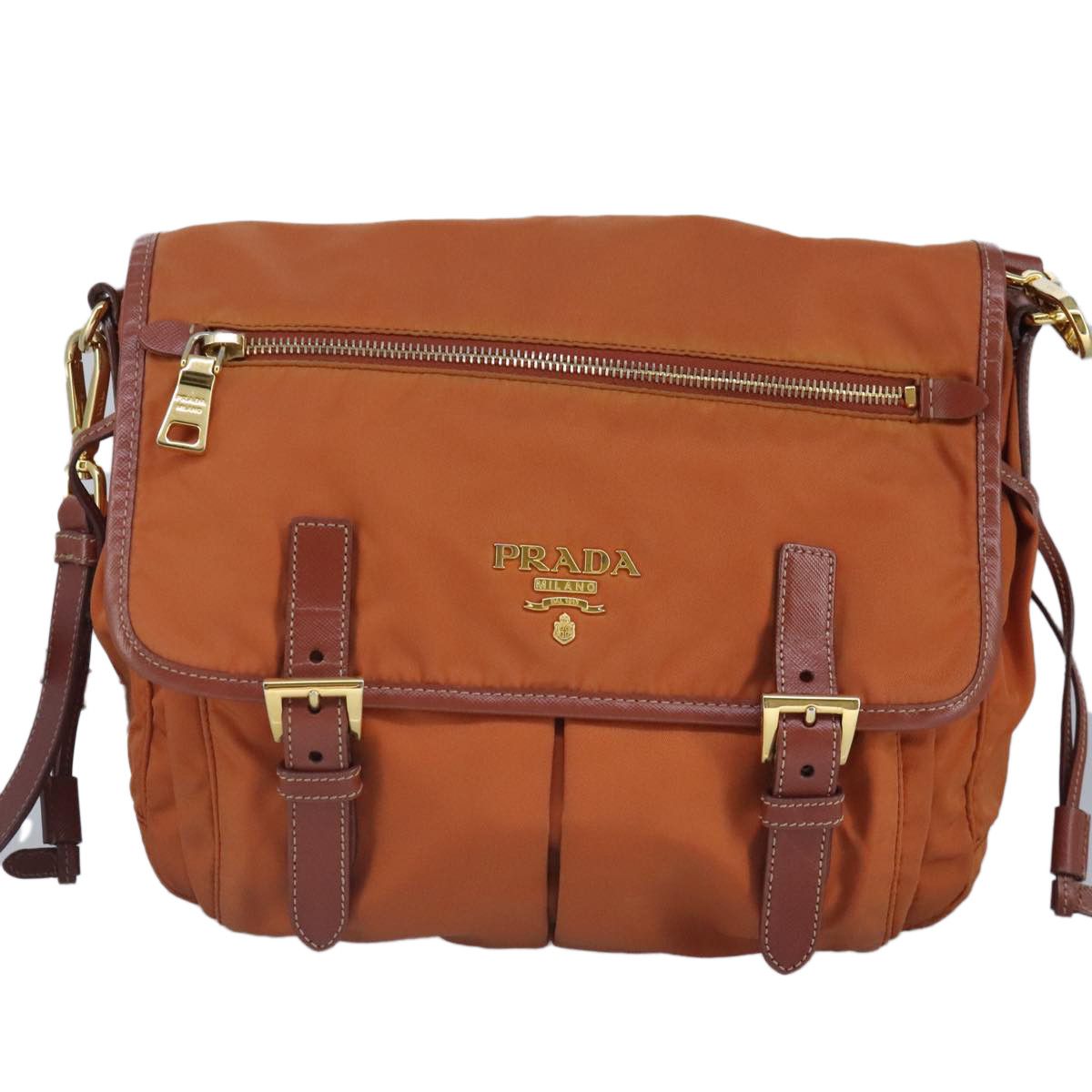 Prada Re-Nylon Orange Synthetic Shoulder Bag (Pre-Owned) Size ONE SIZE - 1 Thumbnail