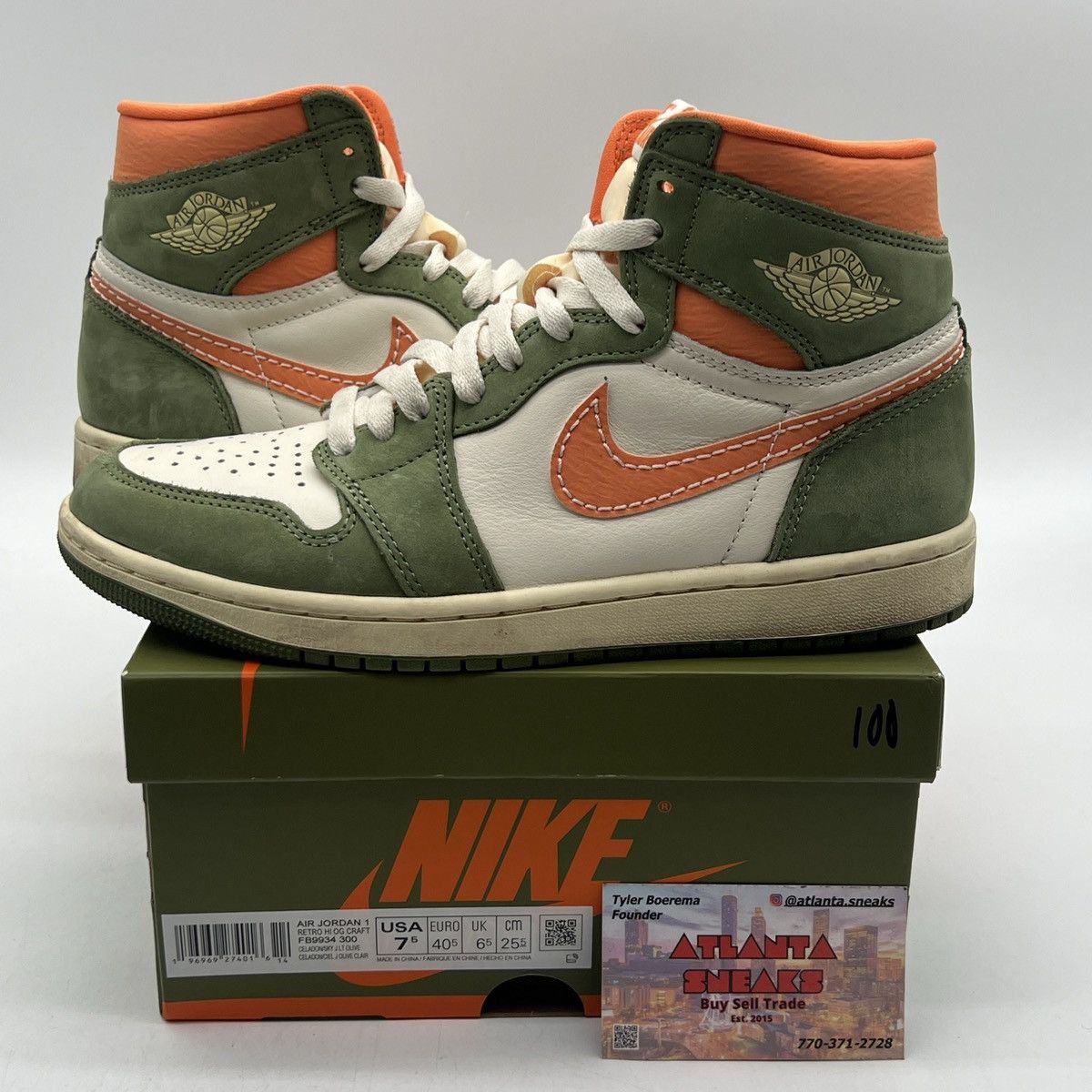 Nike Air Jordan 1 high craft celadon Size US 7.5 / EU 40-41 - 1 Thumbnail