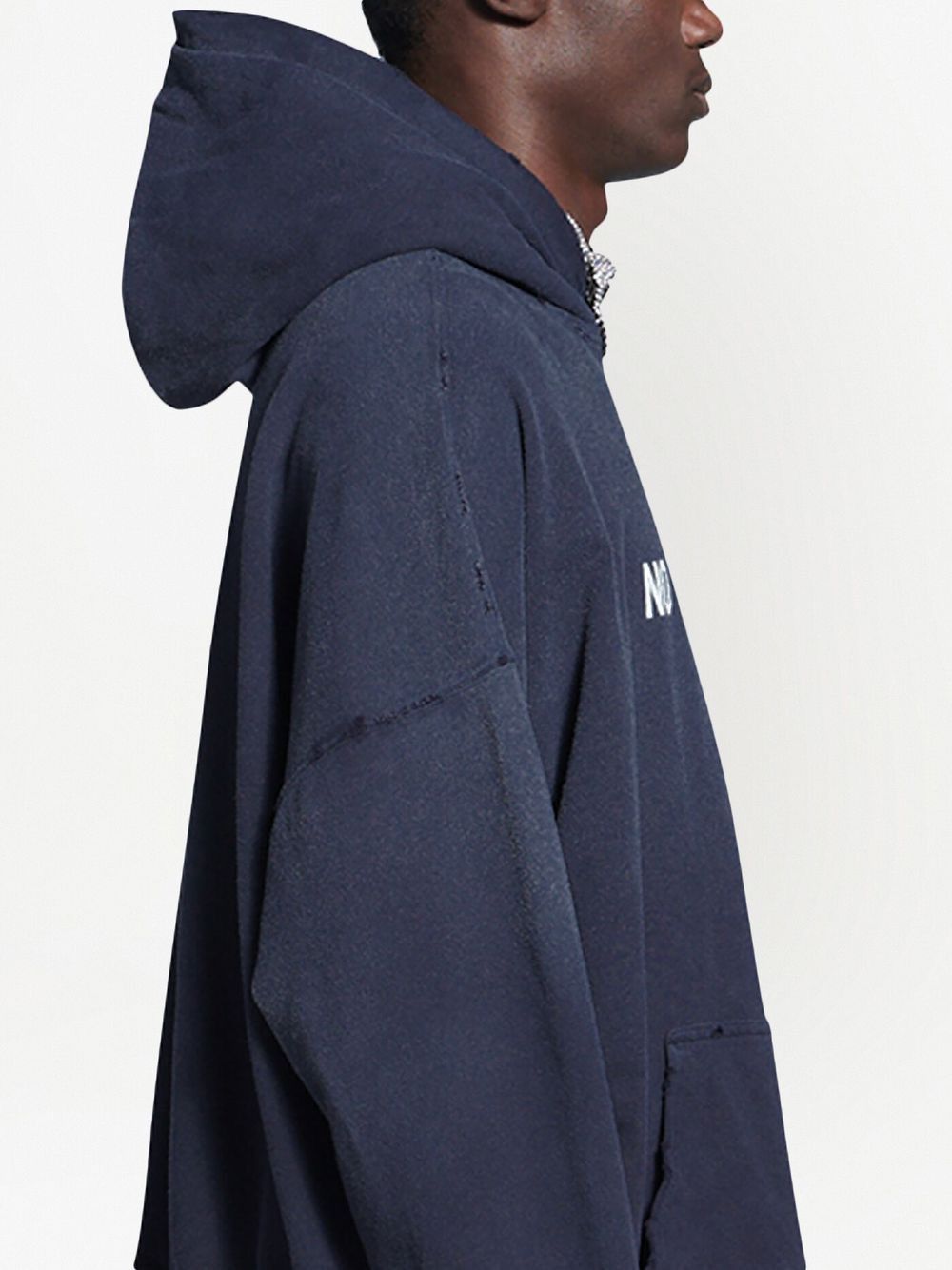 Balenciaga FW21 - NO COMMENT - Heavy Oversize Hoodie Runway Royal Blue Size US L / EU 52-54 / 3 - 6 Thumbnail