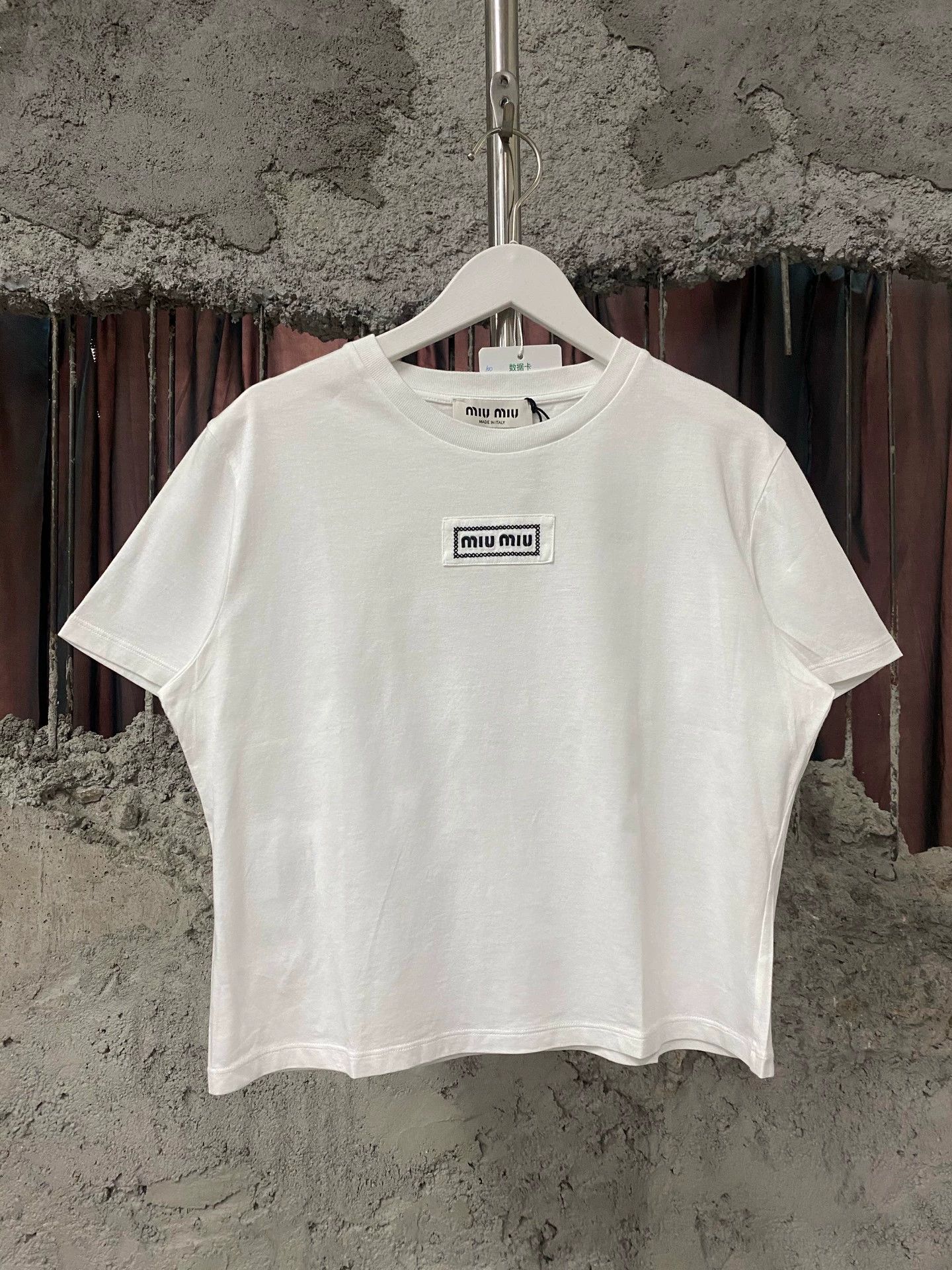 Miu Miu Miu Miu logo patch short sleeve t-shirt L Size L / US 10 / IT 46 - 1 Thumbnail