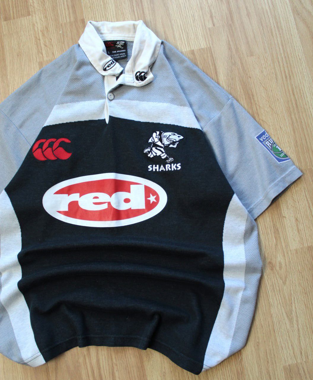 Canterbury of New Zealand 🔥 Natan Sharks 2003 Rugby Union Jersey Polo Shirt Canterbury Size US L / EU 52-54 / 3 - 2 Thumbnail