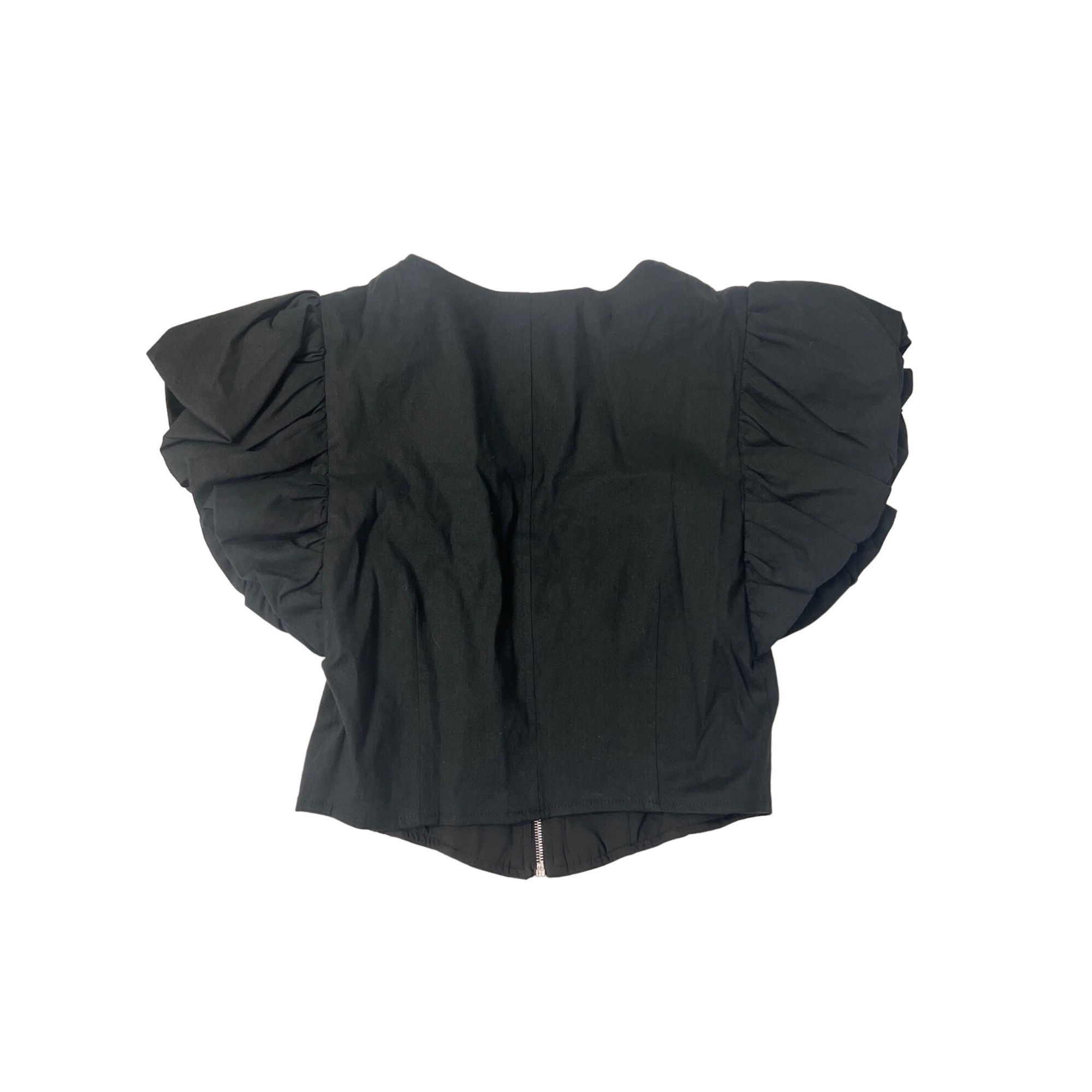 Derek Lam 10 Crosby Derek Lam 10 Crosby Genna Black Balloon Sleeve Crop Top Size S / US 4 / IT 40 - 4 Thumbnail