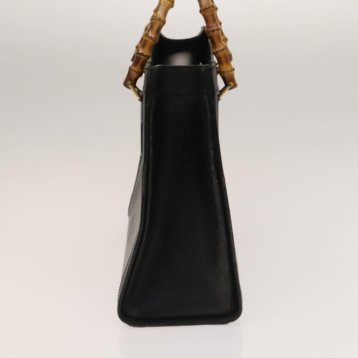 Gucci GUCCI Bamboo Hand Bag Leather Black Gold 002 1095 002 1095 Size ONE SIZE - 5 Thumbnail