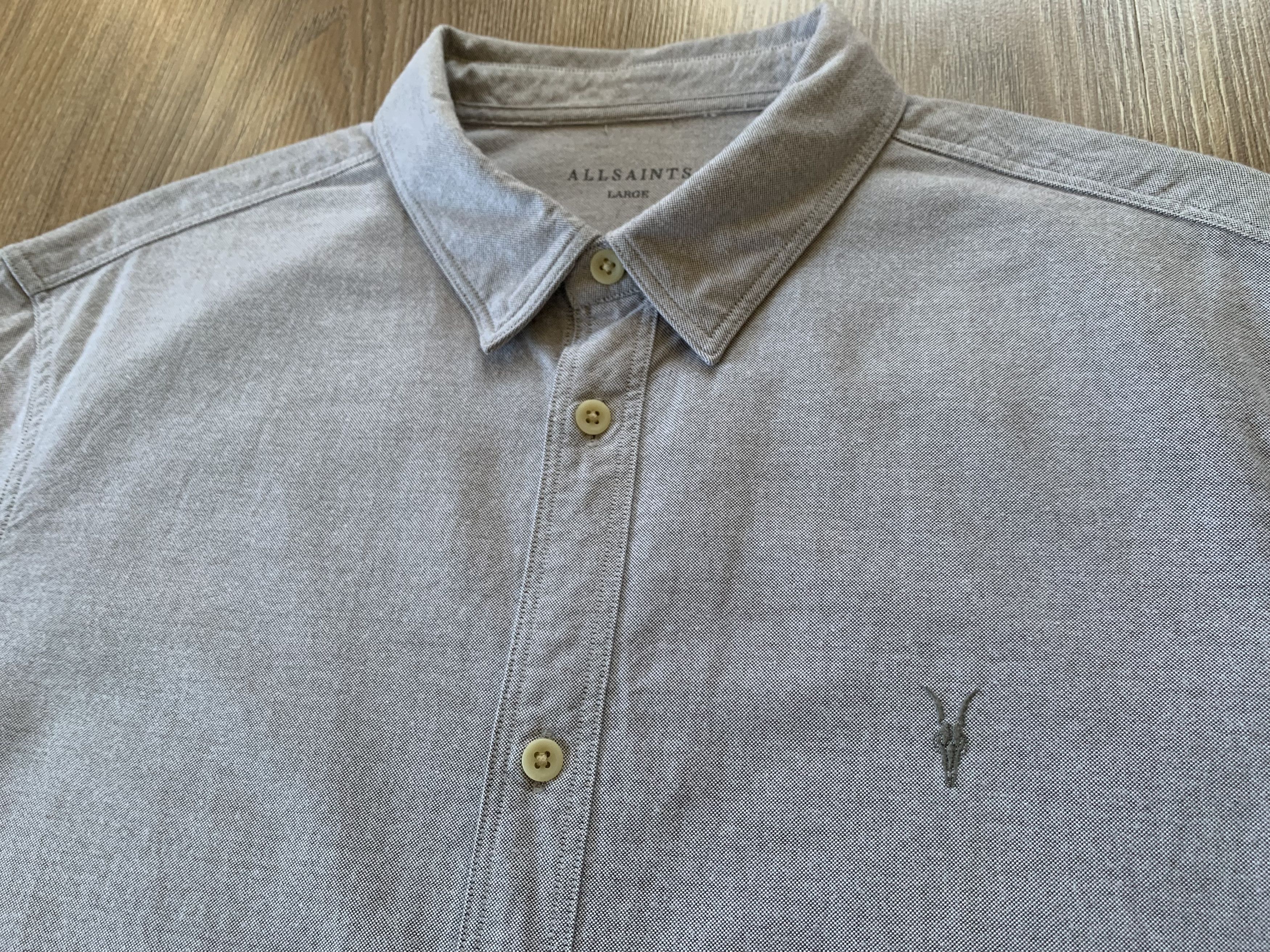 Allsaints Allsaints Cotton Grey Short Sleeve Shirt Size US L / EU 52-54 / 3 - 5 Thumbnail