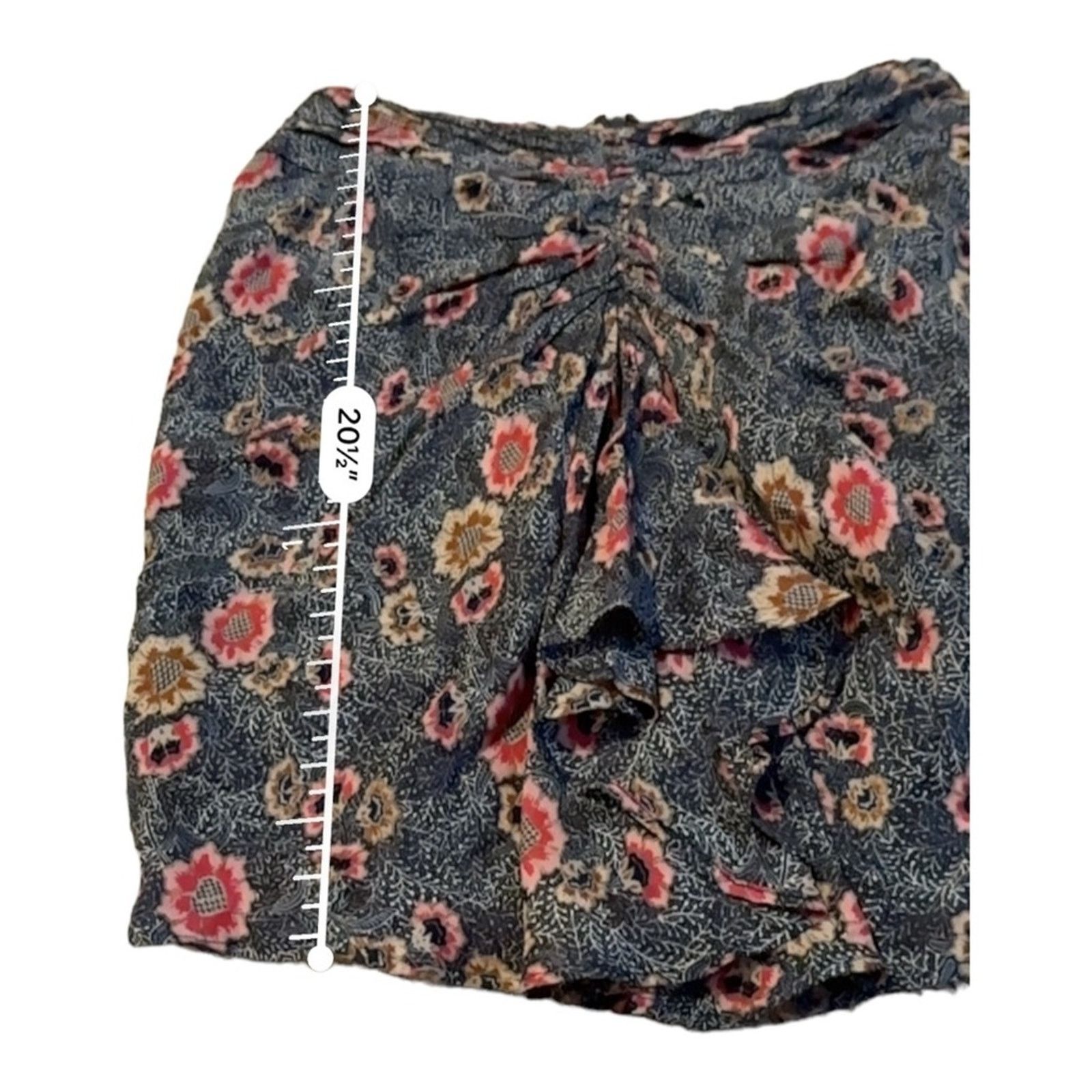 Isabel Marant Isabel Marant Etoile Sevan Floral Print Ruched Mini Skirt Size 28" / US 6 / IT 42 - 9 Thumbnail