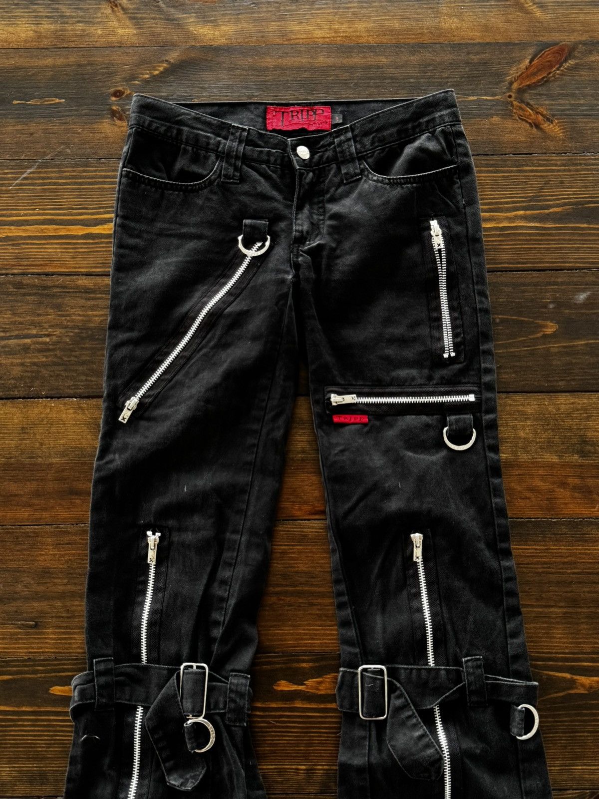 Tripp NYC Pinstripe Bondage Y2K Goth Vibe Pants