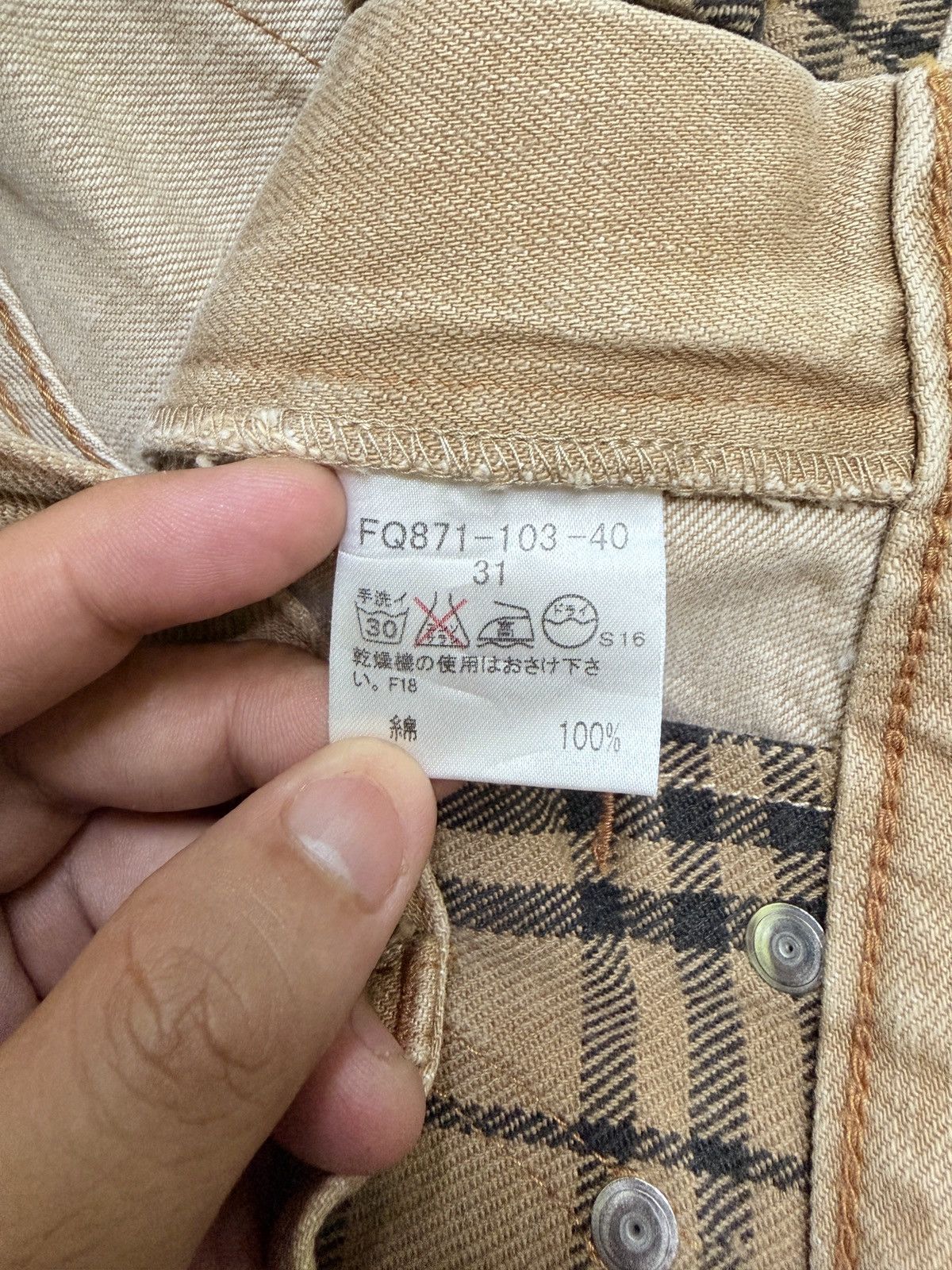 Burberry Burberry Blue Label Distressed Denim Nova Check Stripe Pants Size US 30 / EU 46 - 16 Thumbnail