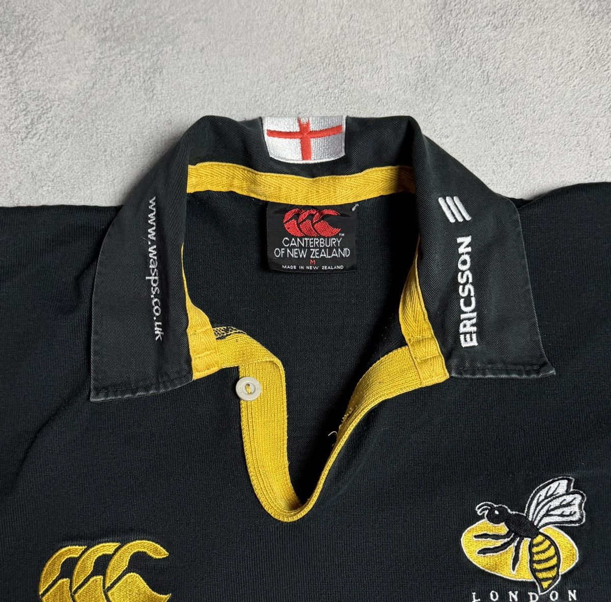Canterbury of New Zealand London Wasps 1999 2001 Home Rugby Shirt Jersey Canterbury Size US M / EU 48-50 / 2 - 9 Thumbnail