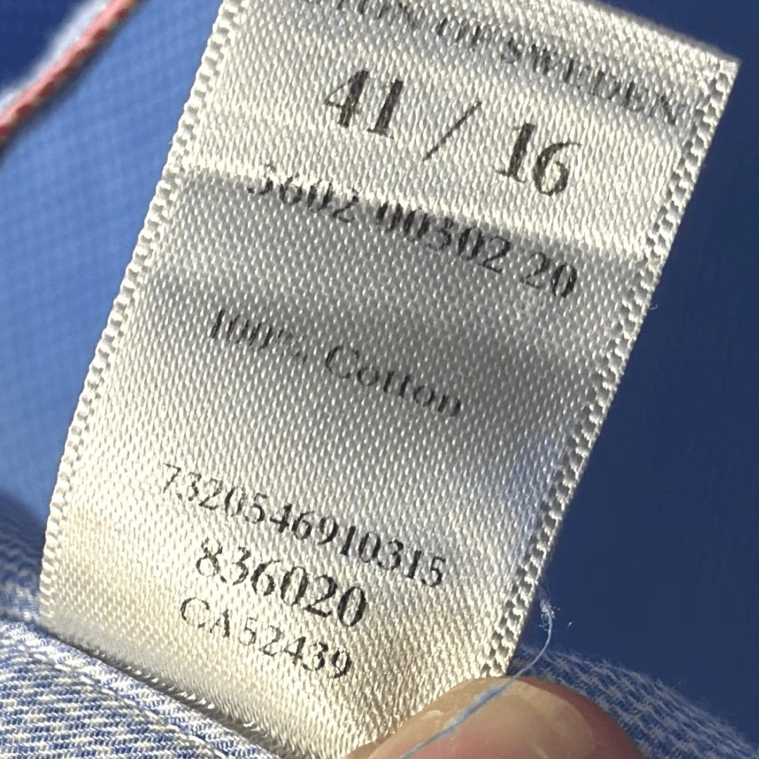 Eton ETON Shirt Mens Contemporary Blue Houndstooth Button Up Long Sleeve Cotton 41 16 Size US L / EU 52-54 / 3 - 5 Thumbnail