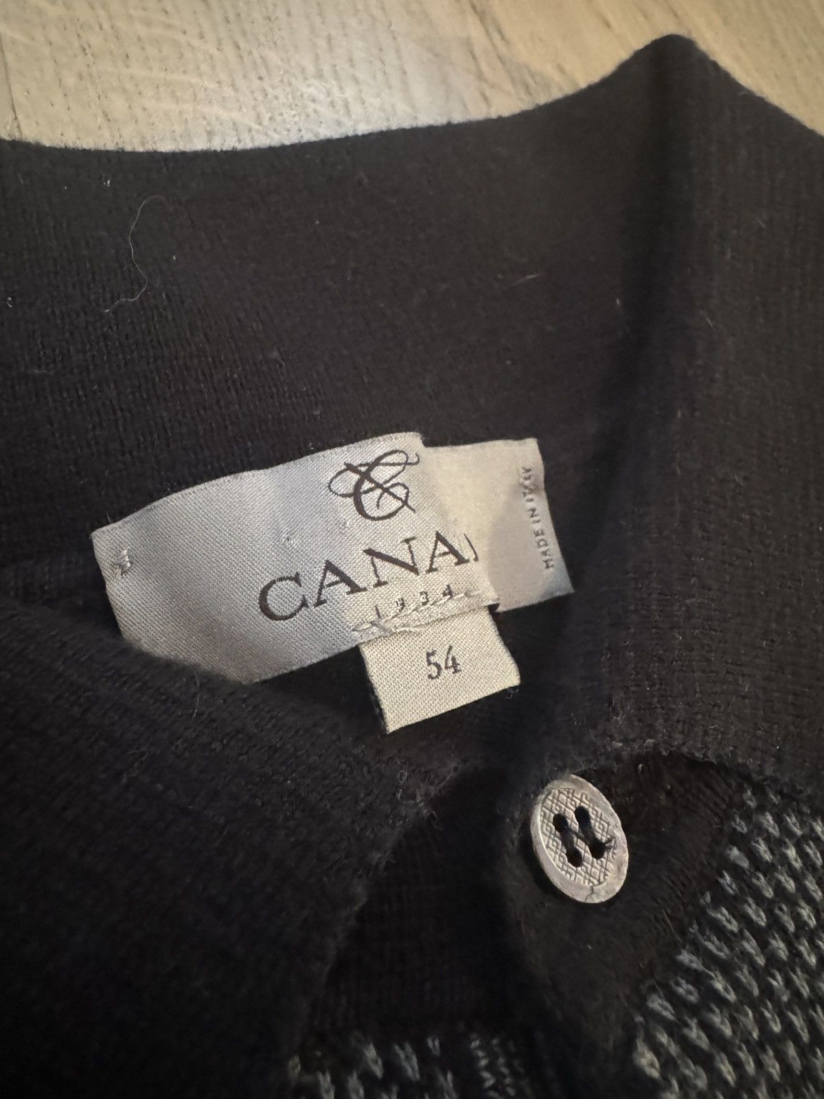 Canali CANALI men knit polo sizes Shown in photos by tape measure Size US L / EU 52-54 / 3 - 4 Thumbnail