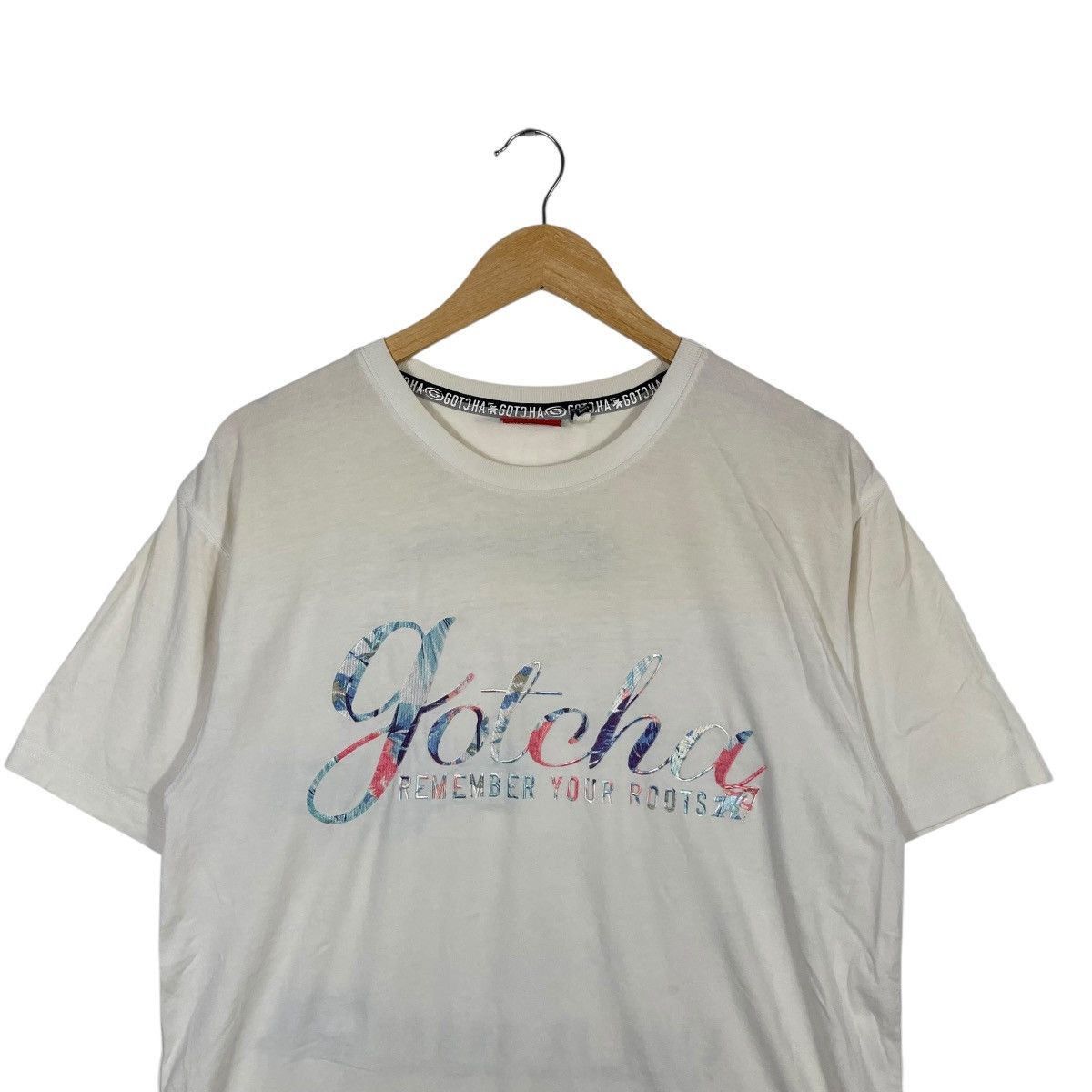 Gotcha Gotcha White Graphic T Shirt Surfwear Script Logo Back Print Size US L / EU 52-54 / 3 - 2 Thumbnail
