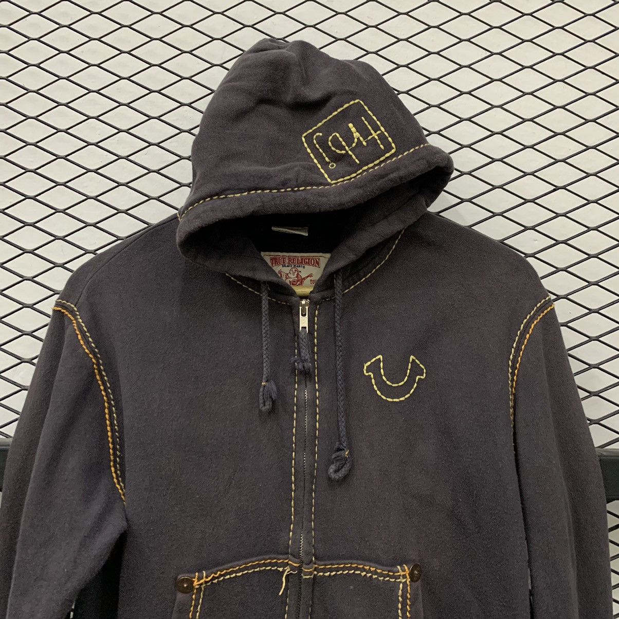True Religion True Religion Faded Zip-Hoodie Sweatshirt crop Logo Vintage Size US S / EU 44-46 / 1 - 2 Thumbnail