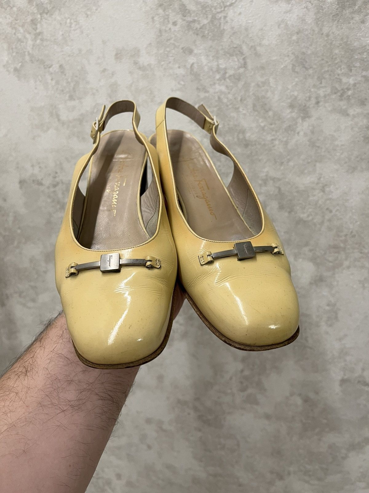Salvatore Ferragamo Salvatore Ferragamo Patent Leather Mules Heels Vara Buckle Size US 7 / IT 37 - 4 Thumbnail