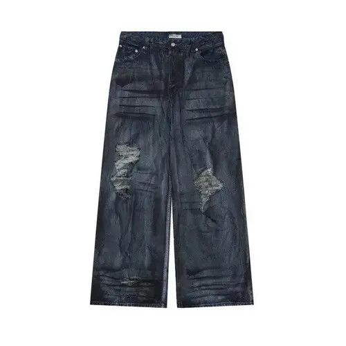 VIBE Baggy Wide LEg Distressed Denim Jeans Size US 32 / EU 48 - 4 Thumbnail