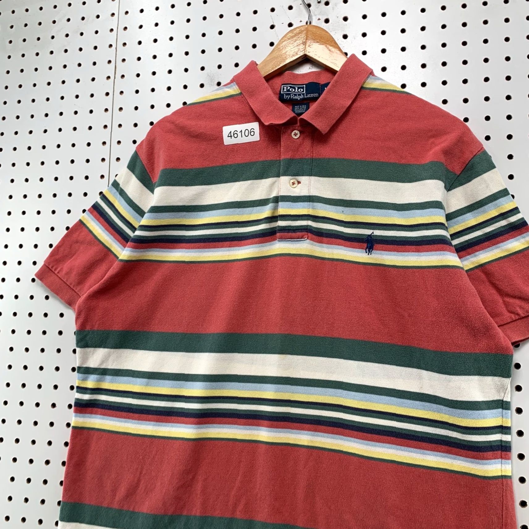 Polo Ralph Lauren VINTAGE Polo Ralph Lauren Shirt Men Large Red Green Striped 90s Mall Dad Preppy Size US L / EU 52-54 / 3 - 5 Thumbnail