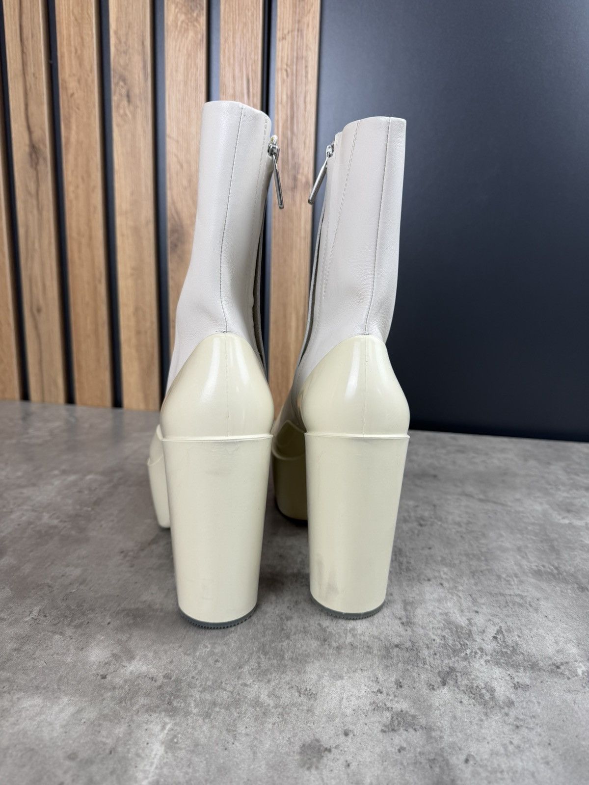 Peter Do at.kollektive x Peter Do Leather Platform Ankle Boots White Size US 10 / IT 40 - 5 Thumbnail