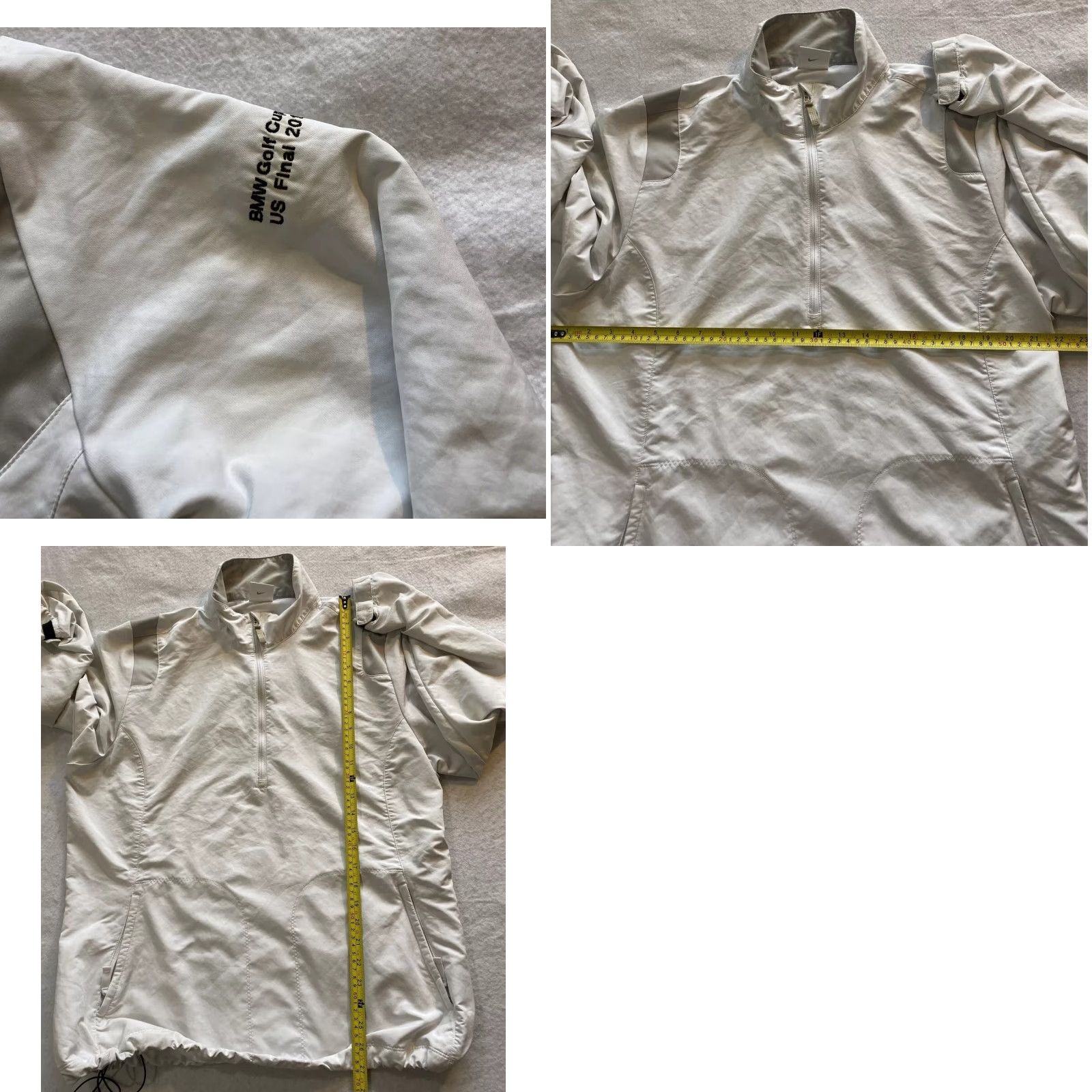 Nike VINTAGE Nike Windbreaker Jacket Men XL White 90s Logo Embroidered Full Zip Baseball Basketball Gym Track Nike Weatherproof Casual Mens Size US XL / EU 56 / 4 - 8 Thumbnail