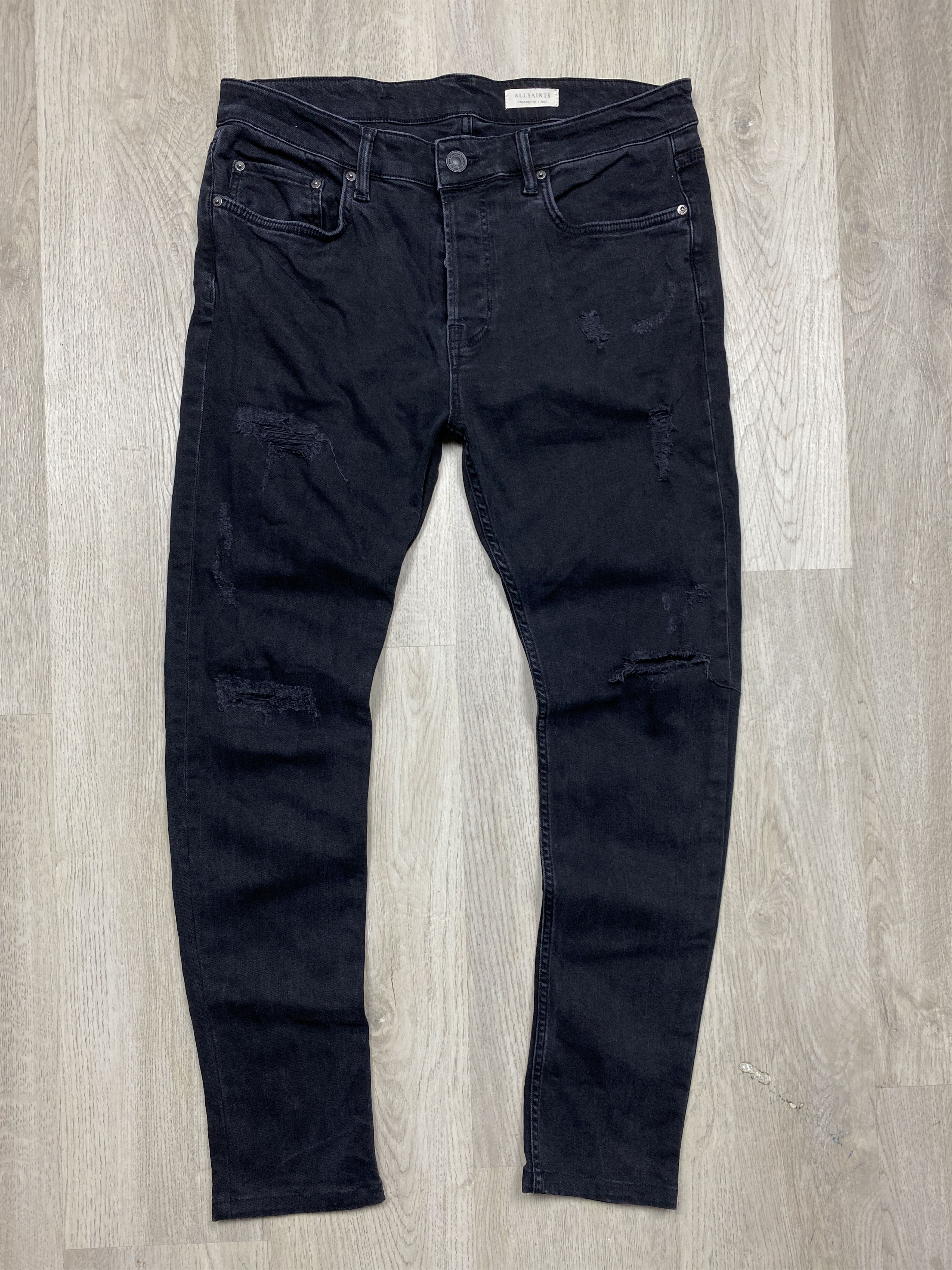 Allsaints Allsaints Damaged Cigarette Mens Denim Pants Jeans Size US 33 - 1 Thumbnail