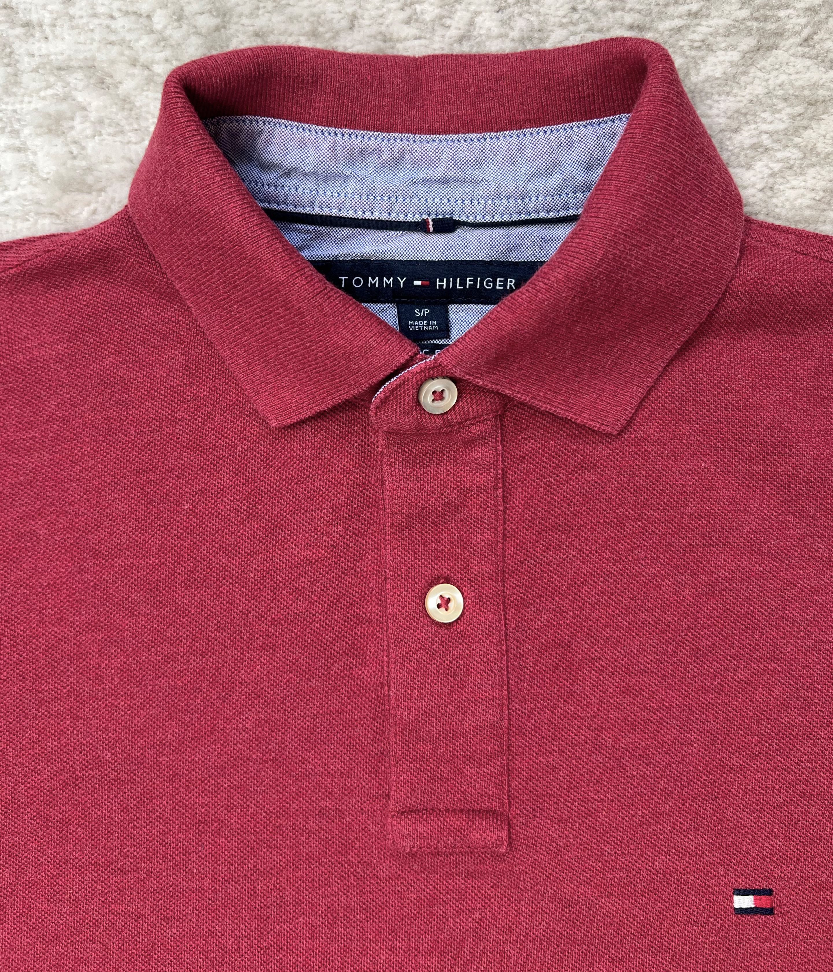 Tommy Hilfiger Tommy Hilfiger Burgundy Long Sleeve Polo Shirt Classic Fit S Size US S / EU 44-46 / 1 - 5 Thumbnail