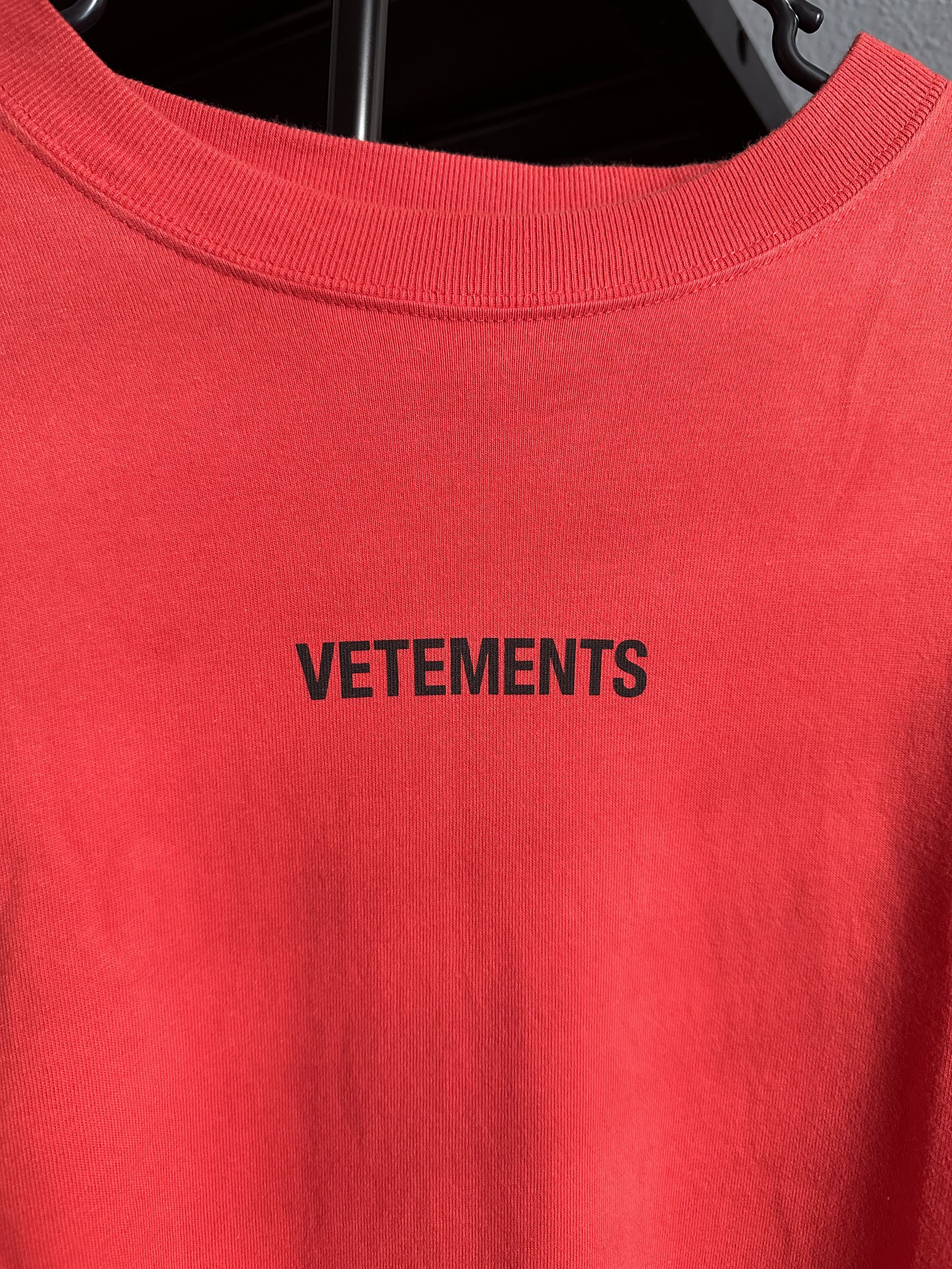 image of Vetements Red Long Sleeve Ss20, Men's (Size Small)