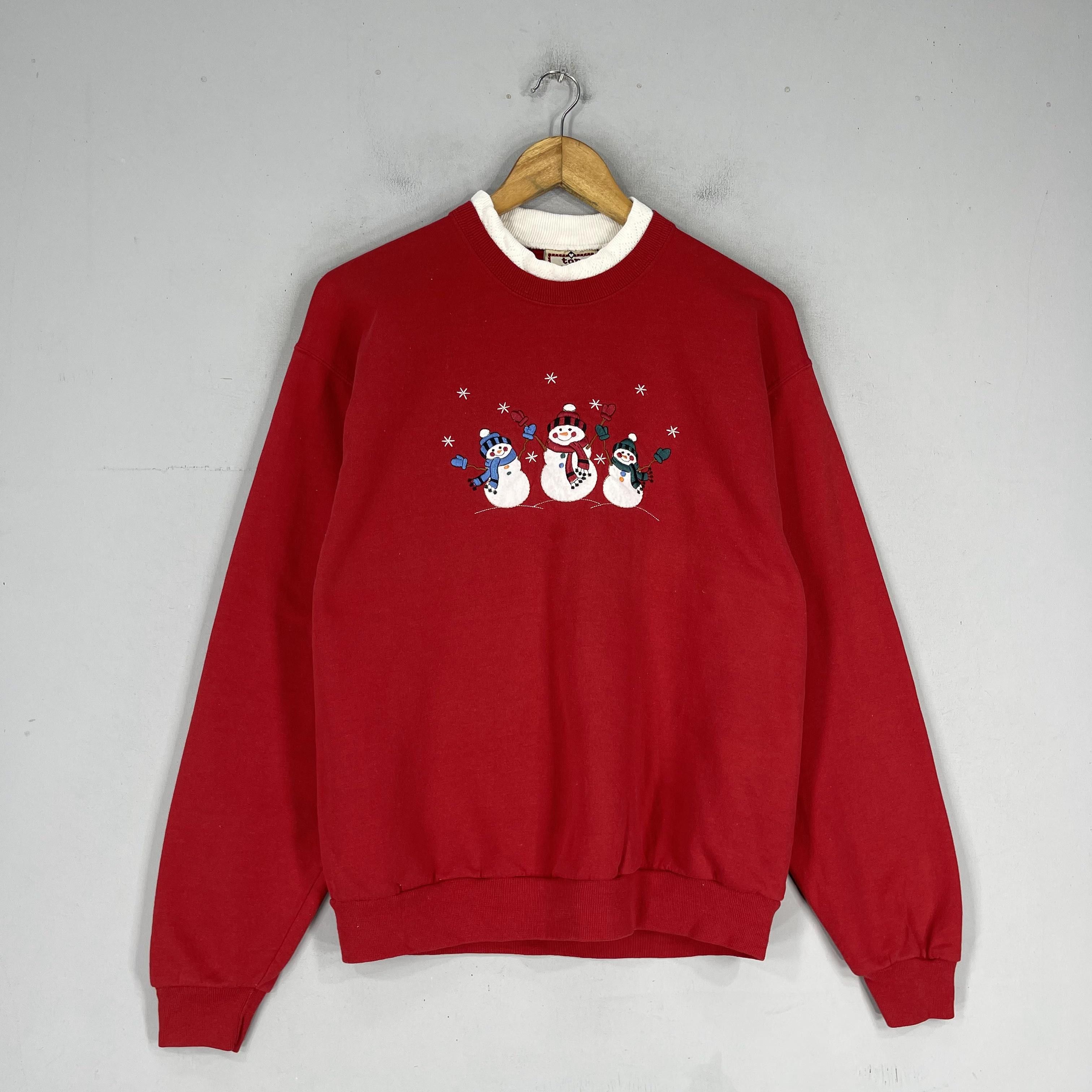 Vintage Vintage TOP STITCH Snowman Cartoon Embroidery Sweatshirt Size US M / EU 48-50 / 2 - 3 Thumbnail