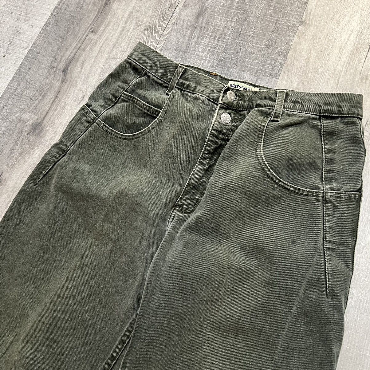 Guess × Vintage Vintage Guess USA Jeans Baggy Button Fly Denim Mens Jeans Size US 33 - 3 Thumbnail