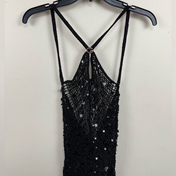 black formal sexy dress Cheska Black Sequin Mesh Dress main image 0