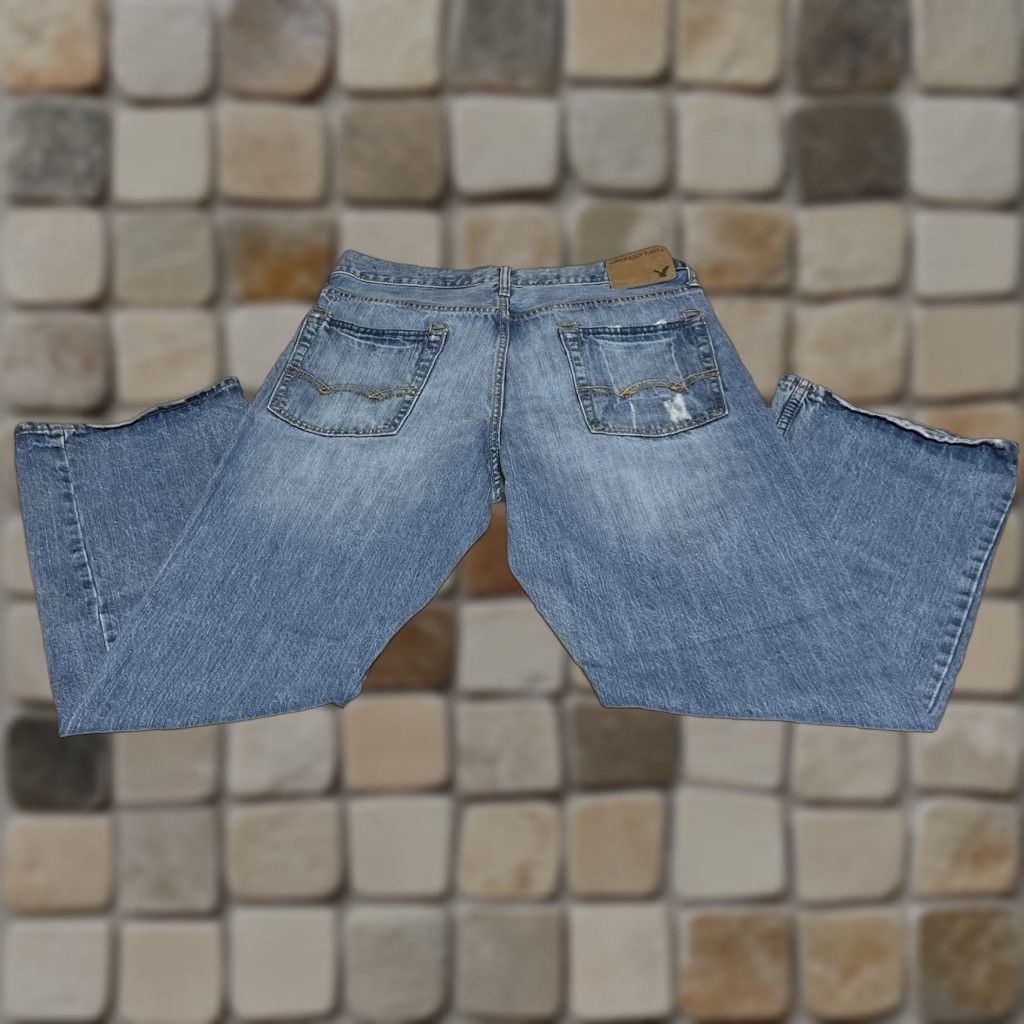 American Eagle Outfitters American Eagle Jeans Boot Cut Blue Denim Distressed 34 Mens Size US 34 / EU 50 - 1 Thumbnail
