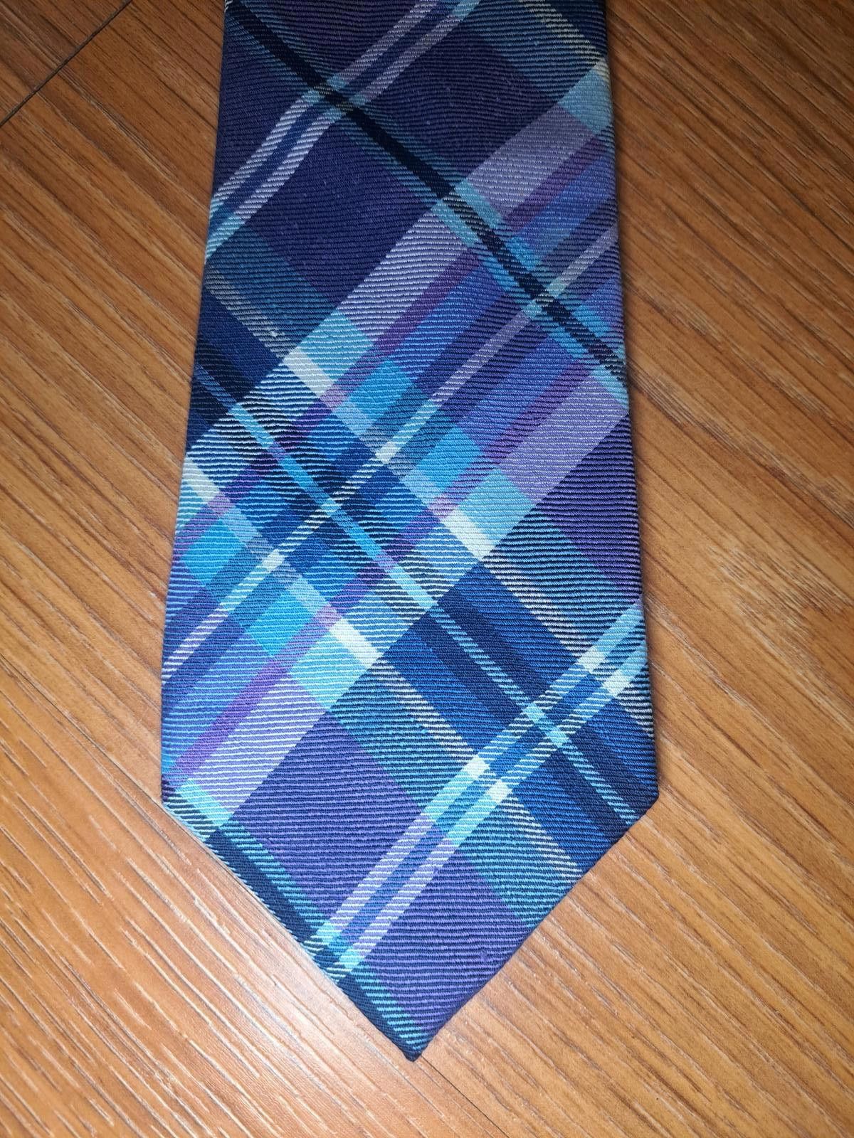 Polo Ralph Lauren Ralph Lauren Linen Silk Tie Purple Multicolor Plaid Handmade Size ONE SIZE - 1 Thumbnail