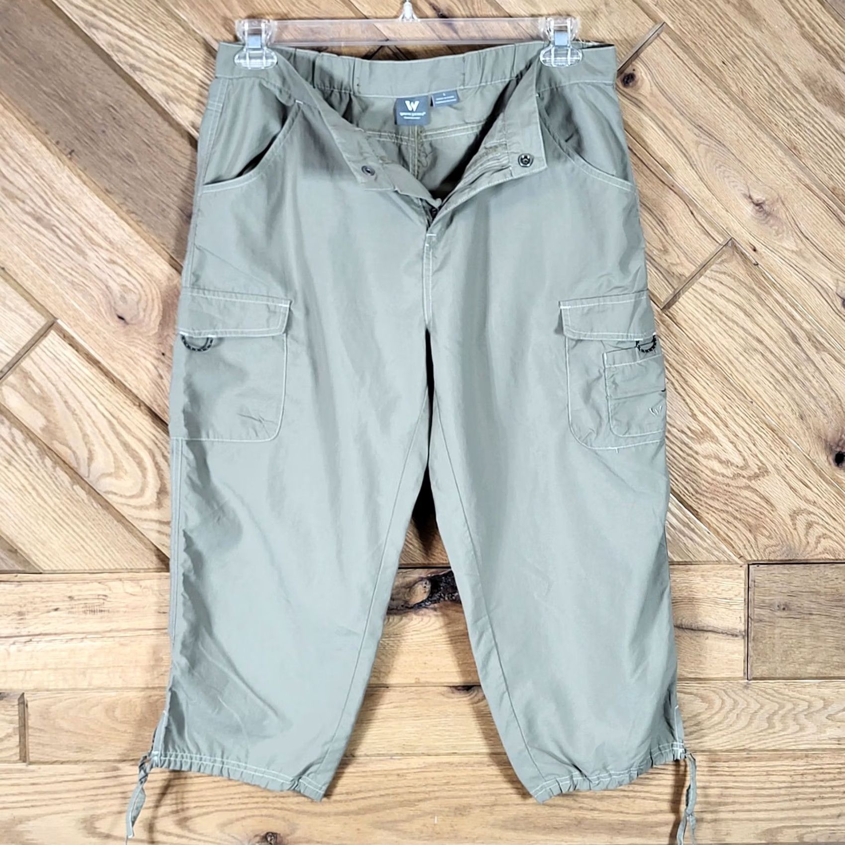 Vintage White Sierra Womens L Cargo Capri Pants Outdoor Hiking Nylon Beige Cargo Pants Womens L Size 36" / US 14 / IT 50 - 5 Thumbnail