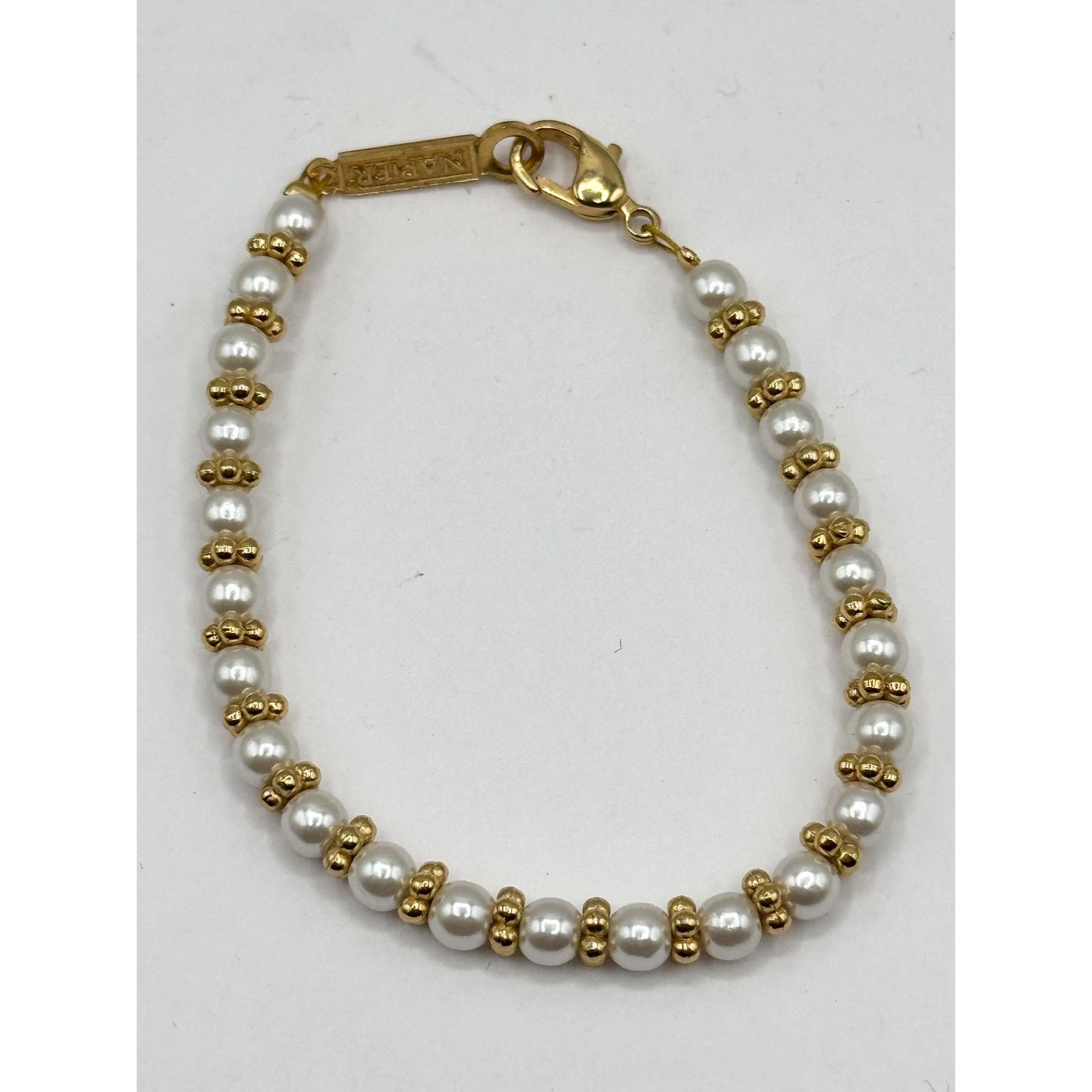 Vintage Vintage Napier faux seed pearl beaded bracelet Size ONE SIZE - 1 Thumbnail