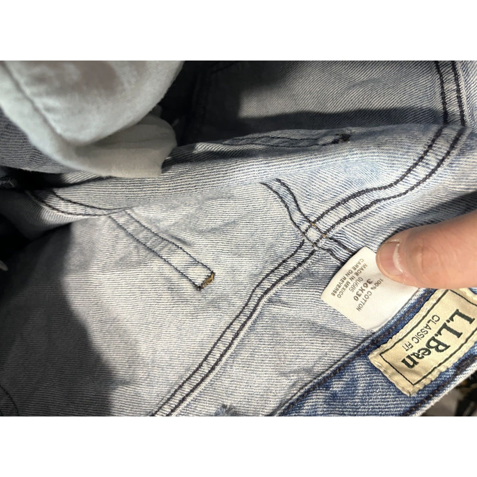 Denime VINTAGE LL Bean Jeans Mens Classic Denim Blue 36x30 100% Cotton 5-Pocket Straight Classic Fit Size US 36 / EU 52 - 5 Thumbnail
