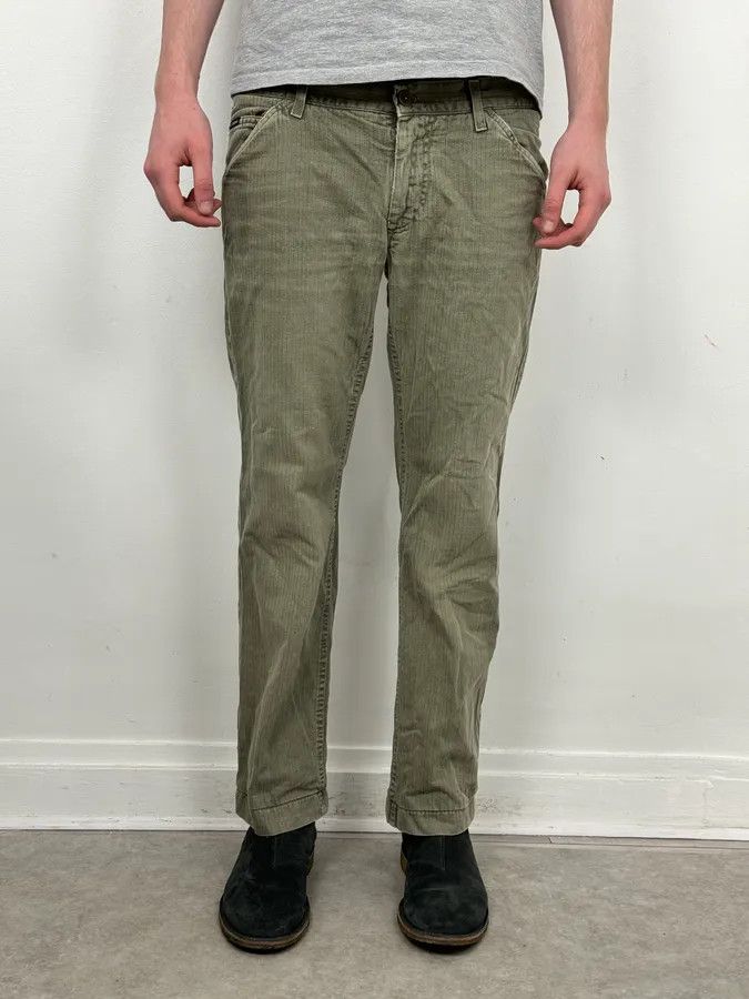 Dolce & Gabbana 2000s Dolce & Gabbana Khaki Green Straight Cozy Pants Size US 32 / EU 48 - 2 Thumbnail