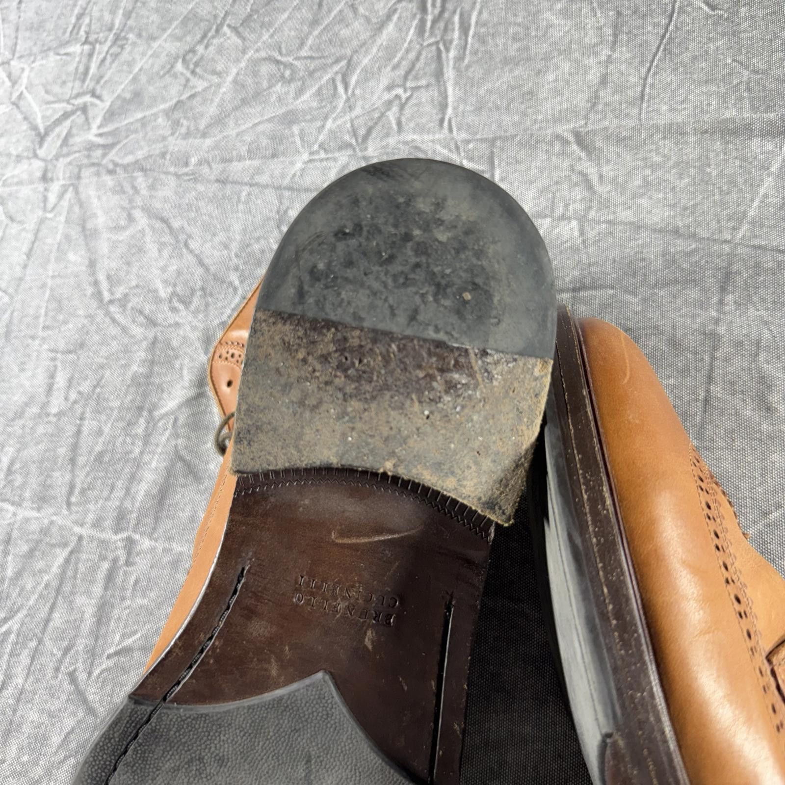 Unknown London Men's Classic Brown Leather Wingtip Boots Size US 9 / EU 42 - 5 Thumbnail