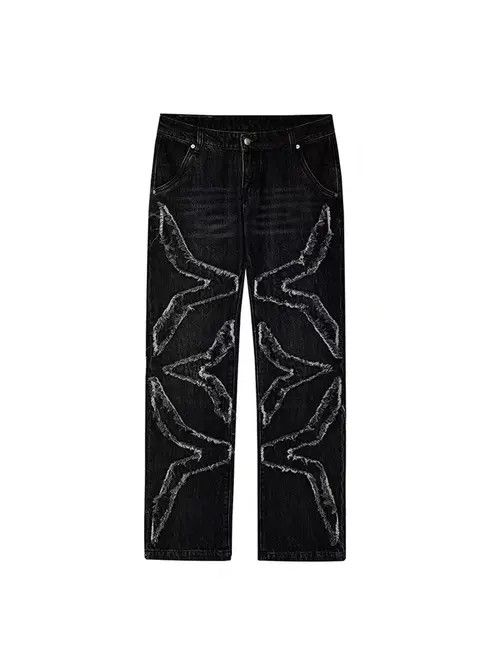 VIBE Retro star heavy washed raw edge jeans Size US 32 / EU 48 - 6 Thumbnail