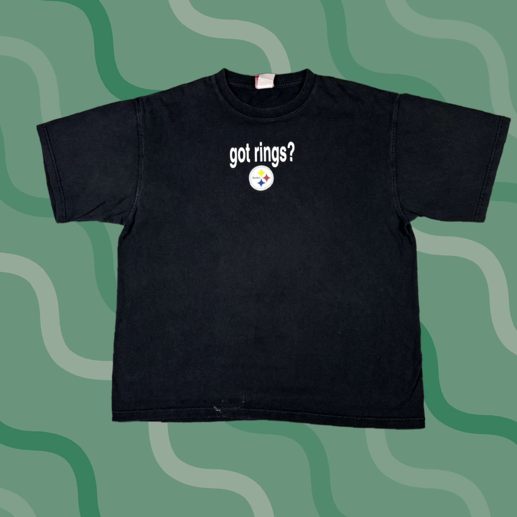 NFL VINTAGE NFL Steelers T-Shirt XL Black Crew Neck Short Sleeve Cotton Men Sports Championship 90s Fans Mens Size US L / EU 52-54 / 3 - 1 Thumbnail