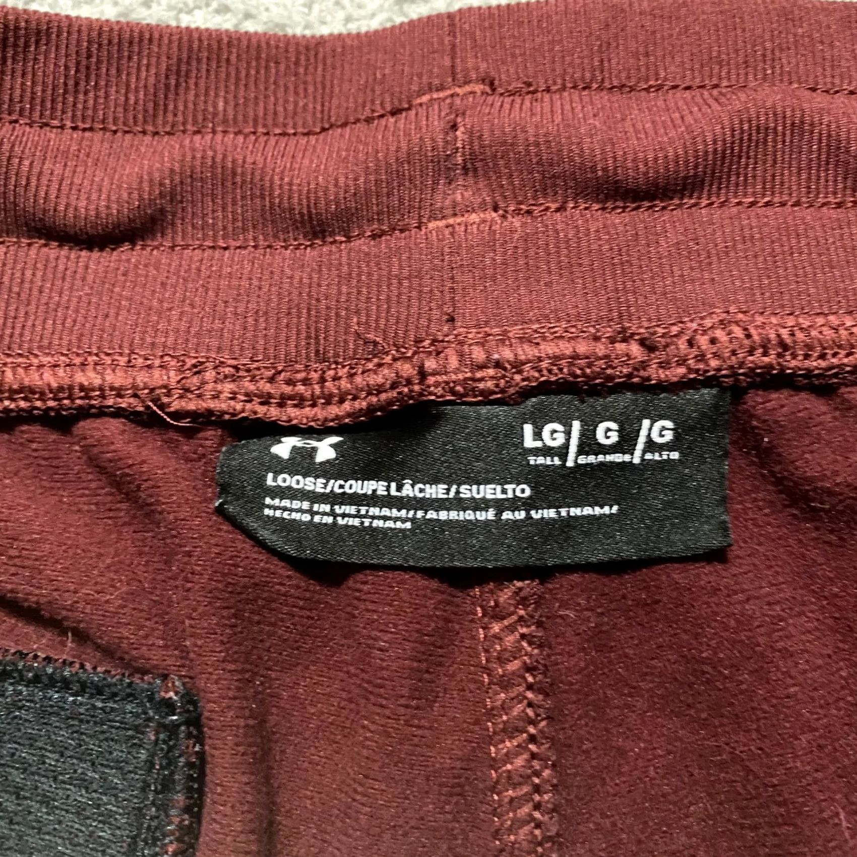 Under Armour Under Armour Pants Mens LT Tall Red Joggers Loose Tapered Drawstring Zip Pockets Size US 33 - 3 Thumbnail