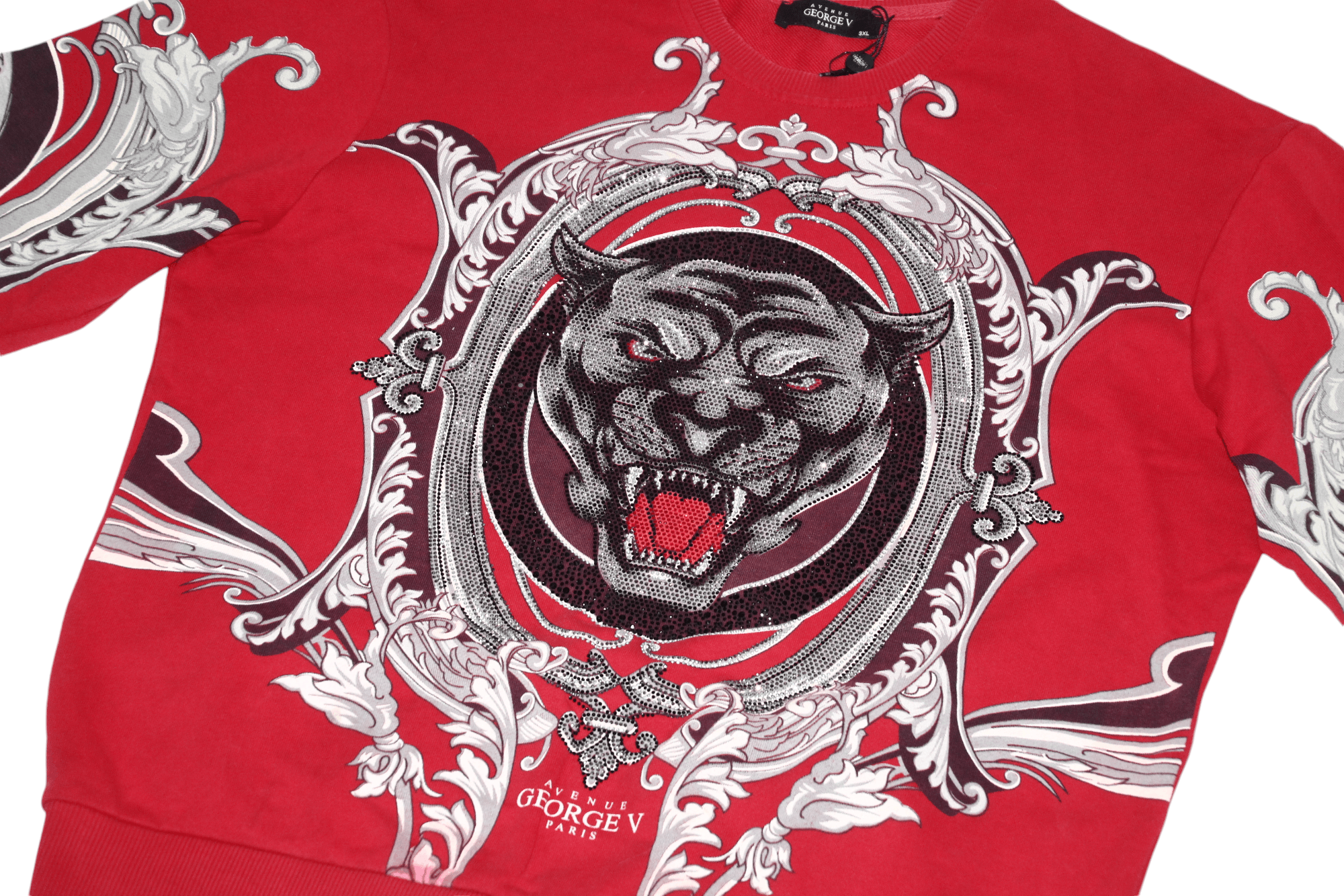 Christian Audigier Avenue George V Paris Panthere Baroque Rhinestones Crew L/S Size US XXL / EU 58 / 5 - 4 Thumbnail