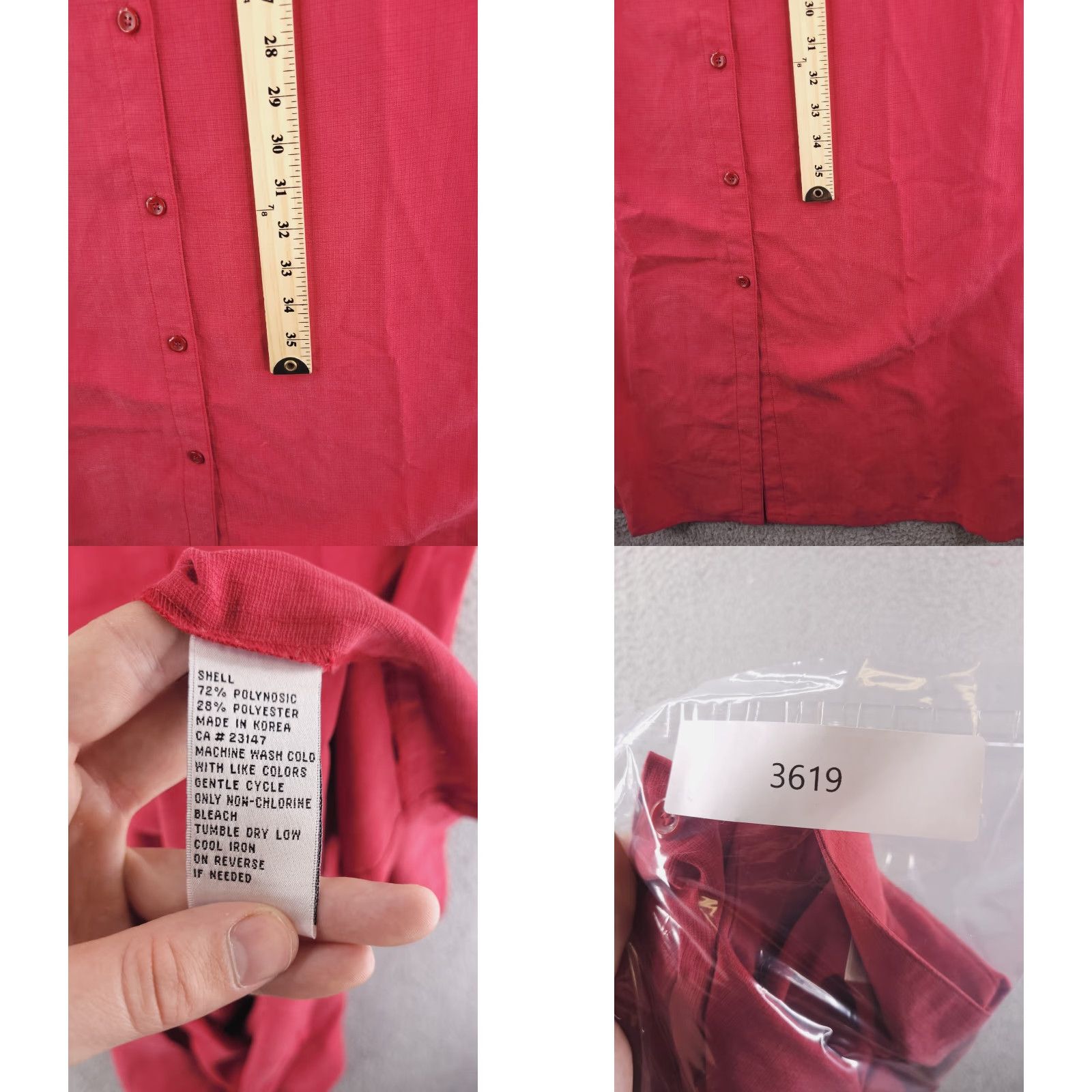 Talbots Talbots Dress Womens 10 Red Long Shirt Button Up Rayon Calf-Ankle Polynosic Pattern Solid Vintage No Size L / US 10 / IT 46 - 8 Thumbnail