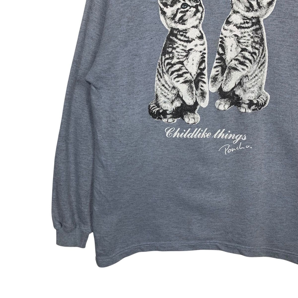 Other Childlike Things Poncho Cats Graphics Sweater #1679-C75 Size US L / EU 52-54 / 3 - 3 Thumbnail