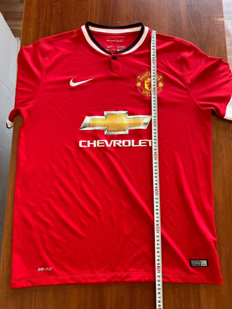 Nike 2014/15 MANCHESTER UNITED HOME SOCCER JERSEY FOOTBALL SHIRT Size US L / EU 52-54 / 3 - 14 Thumbnail