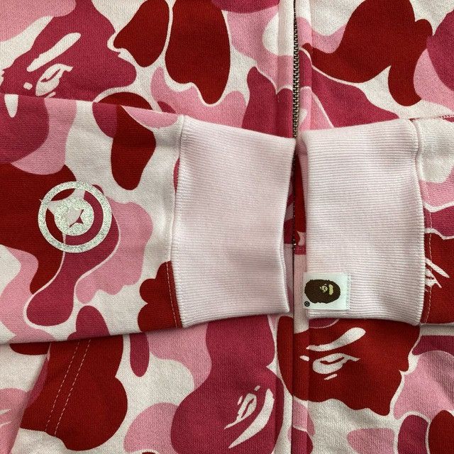 Bape BAPE ABC Camo Pink Crystal Stone Shark Full Zip Hoodie APE Size S / US 4 / IT 40 - 8 Thumbnail